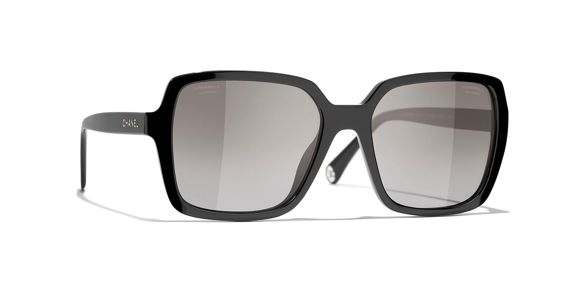 Chanel Woman Sunglass Square Sunglasses CH5505 -  Frame color: Black, Lens color: Gray