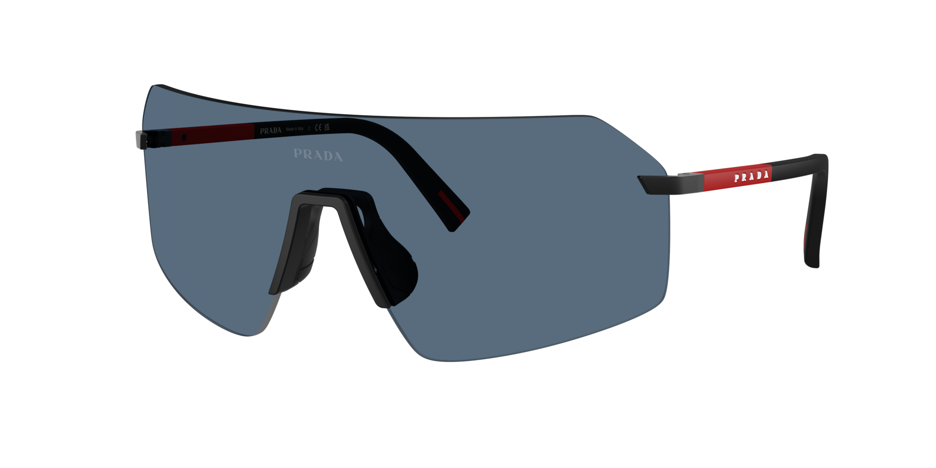 Prada Linea Rossa PS B50S XL (0 - 136) with Blue lenses and Black