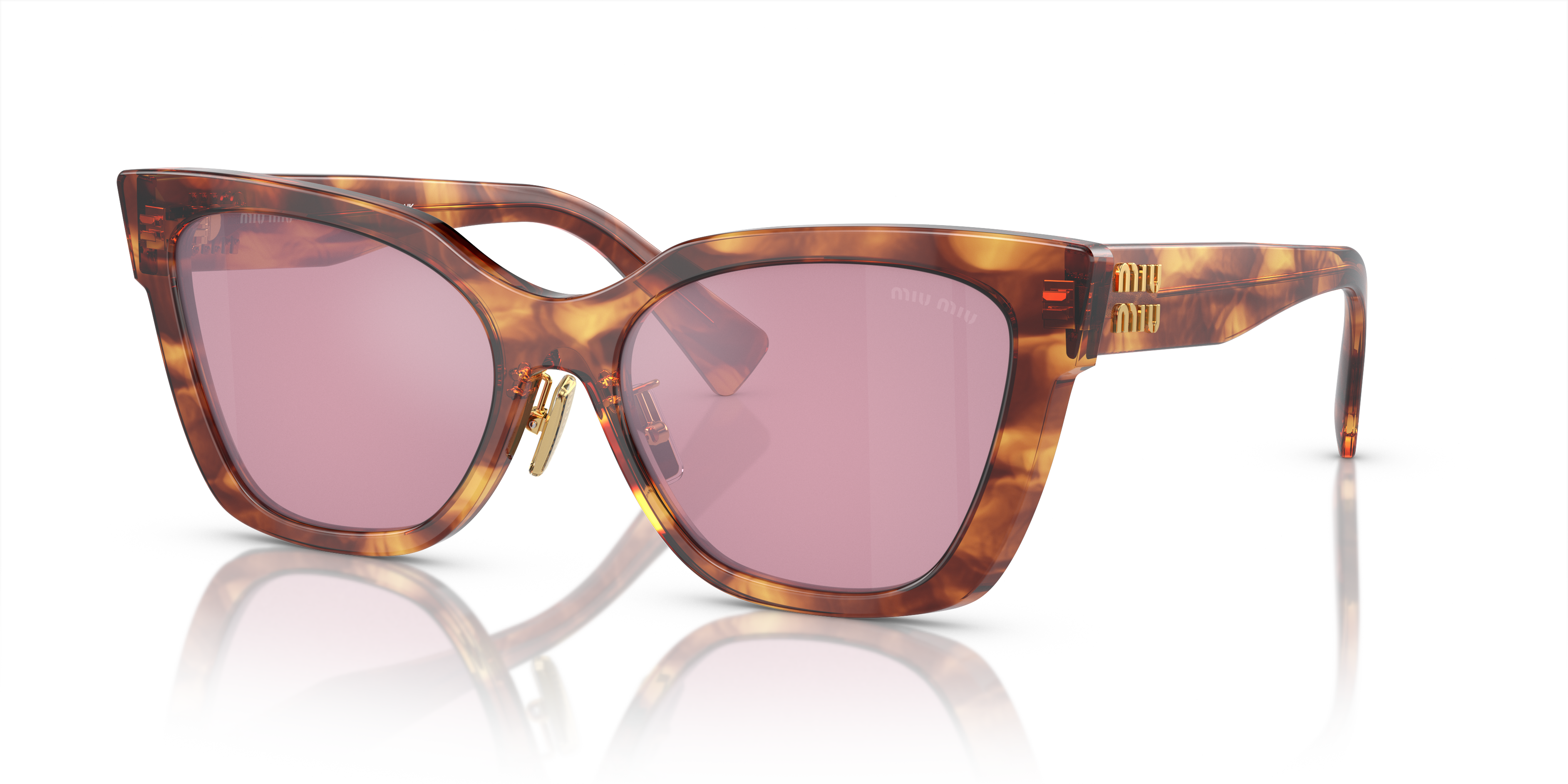 Miu Miu MU 02ZS L (56 - 18) with Red lenses and Brown frame