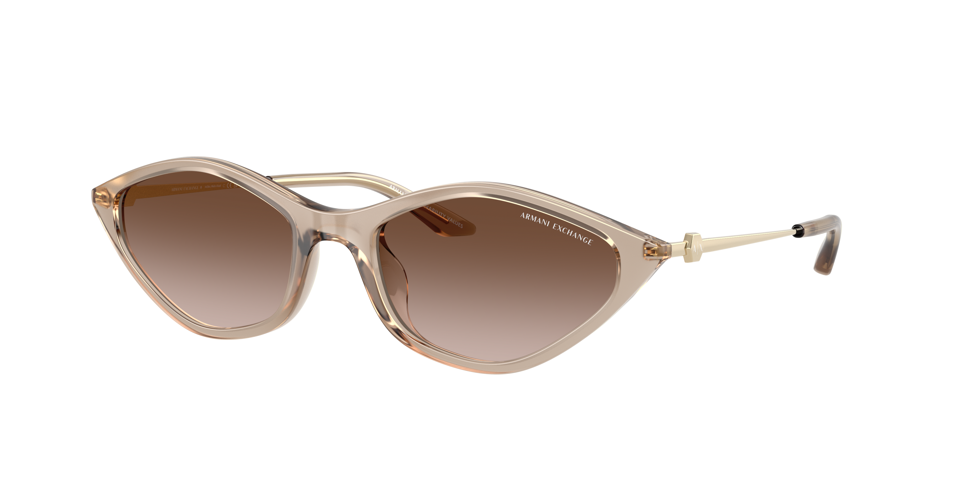 Armani Exchange Woman Sunglass AX4152SU -  Frame color: Opalescent Light Beige, Lens color: Gradient Brown