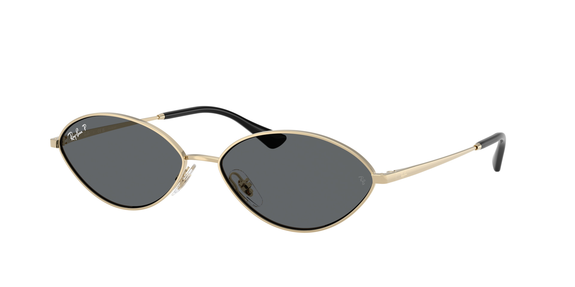 Ray-Ban Unisex Sunglass Kai Bio-Based -  Frame color: Pale Gold, Lens color: Dark Grey Polarized