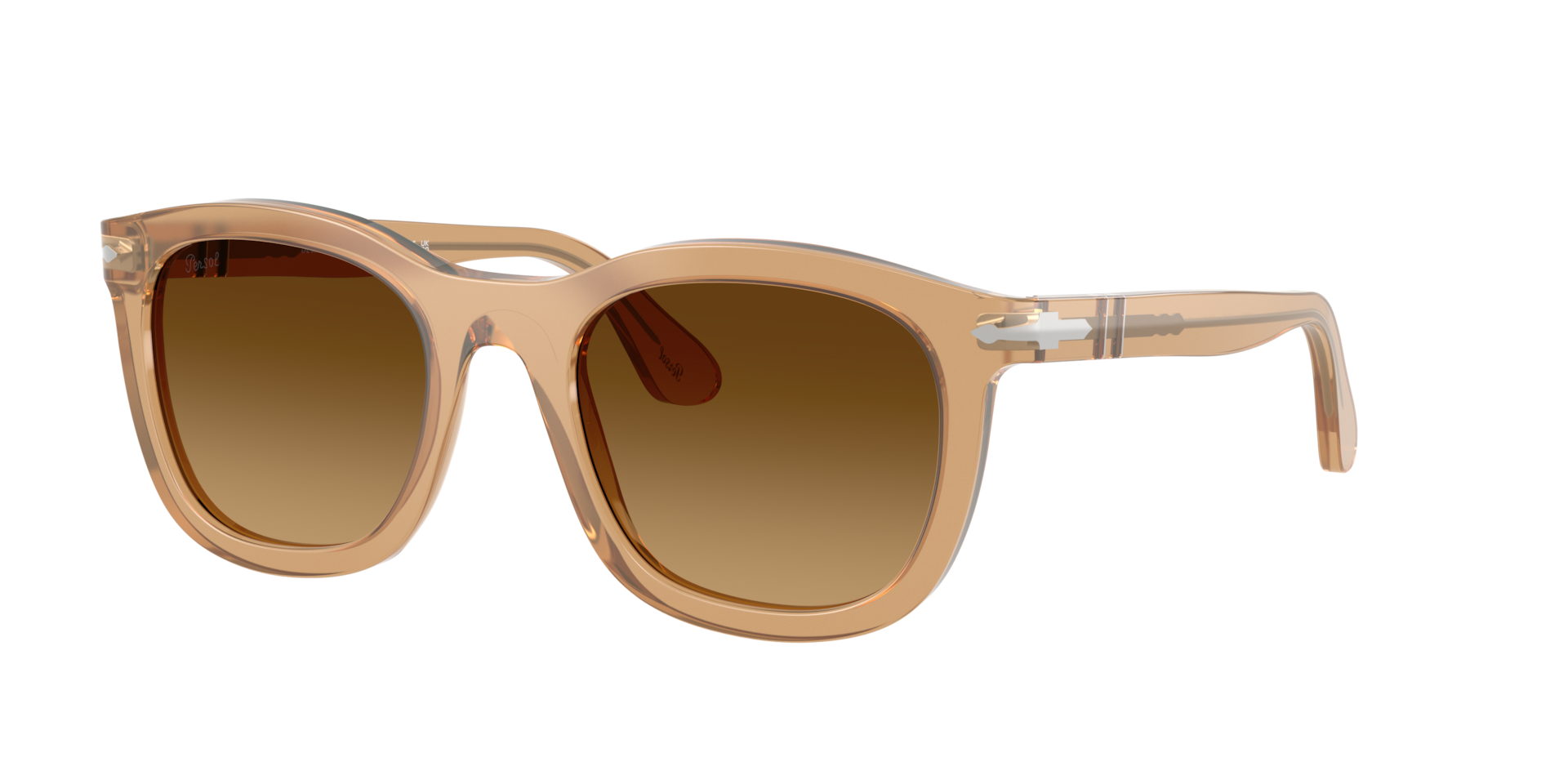 Persol Unisex Sunglass PO3395S -  Frame color: Opal Beige, Lens color: Light Brown Gradient Dark Brow