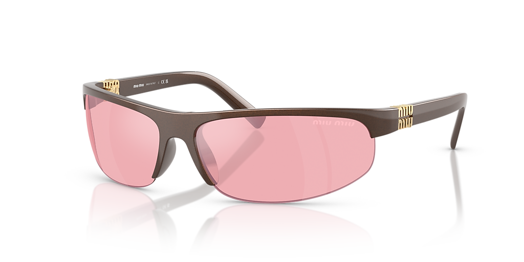 muu Miu Miu MU A02S M (70 - 14) with Pink lenses and Brown frame