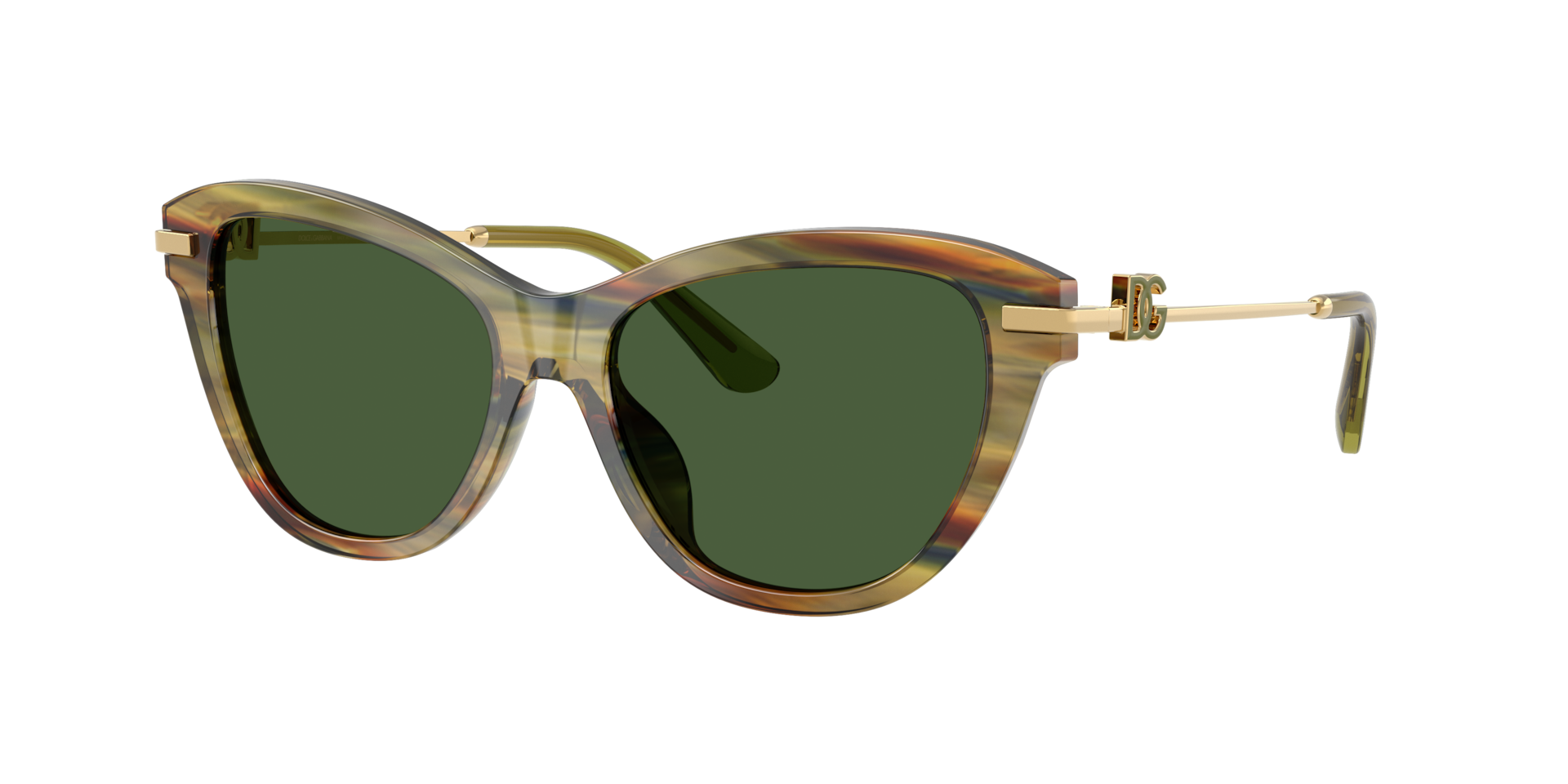 Dolce&Gabbana Frau Sunglass DG4534 - Rahmenfarbe: Grün gestreift transparent, Linsenfarbe: Dunkelgrün