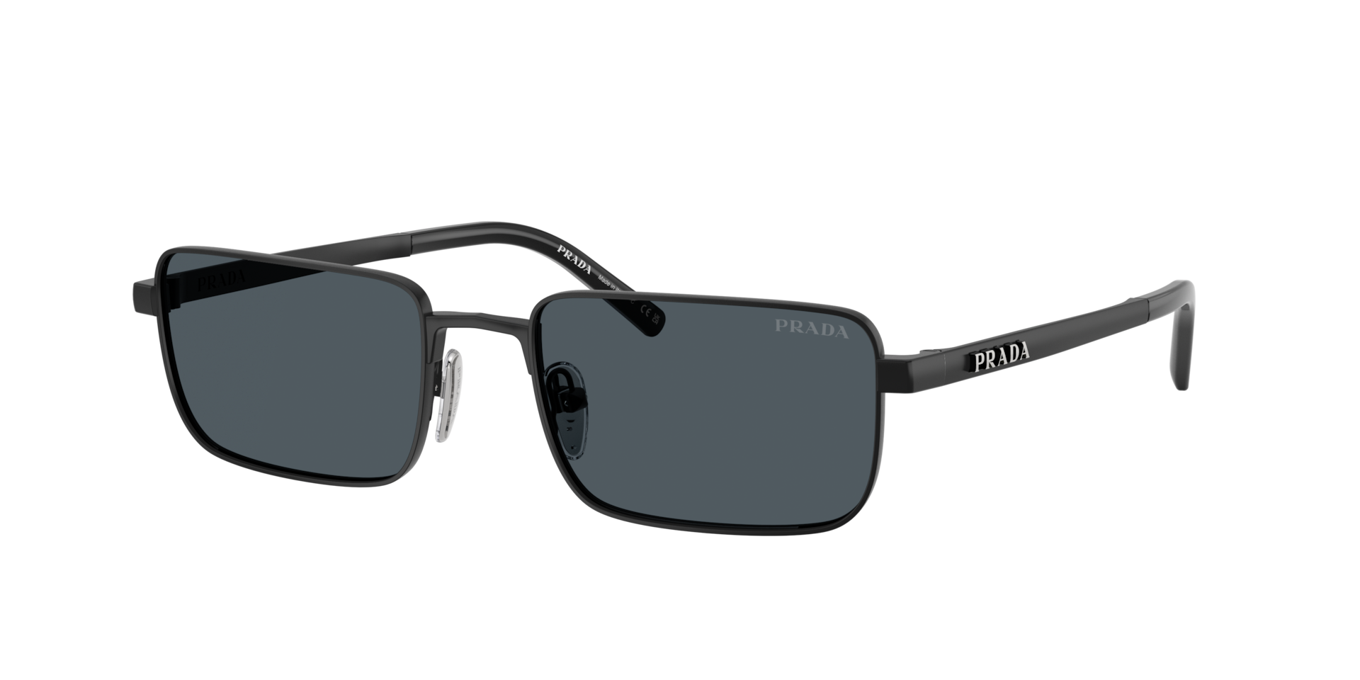 Prada Mann Sunglass PR D54S - Rahmenfarbe: Schwarz satiniert, Linsenfarbe: Dunkelgrau