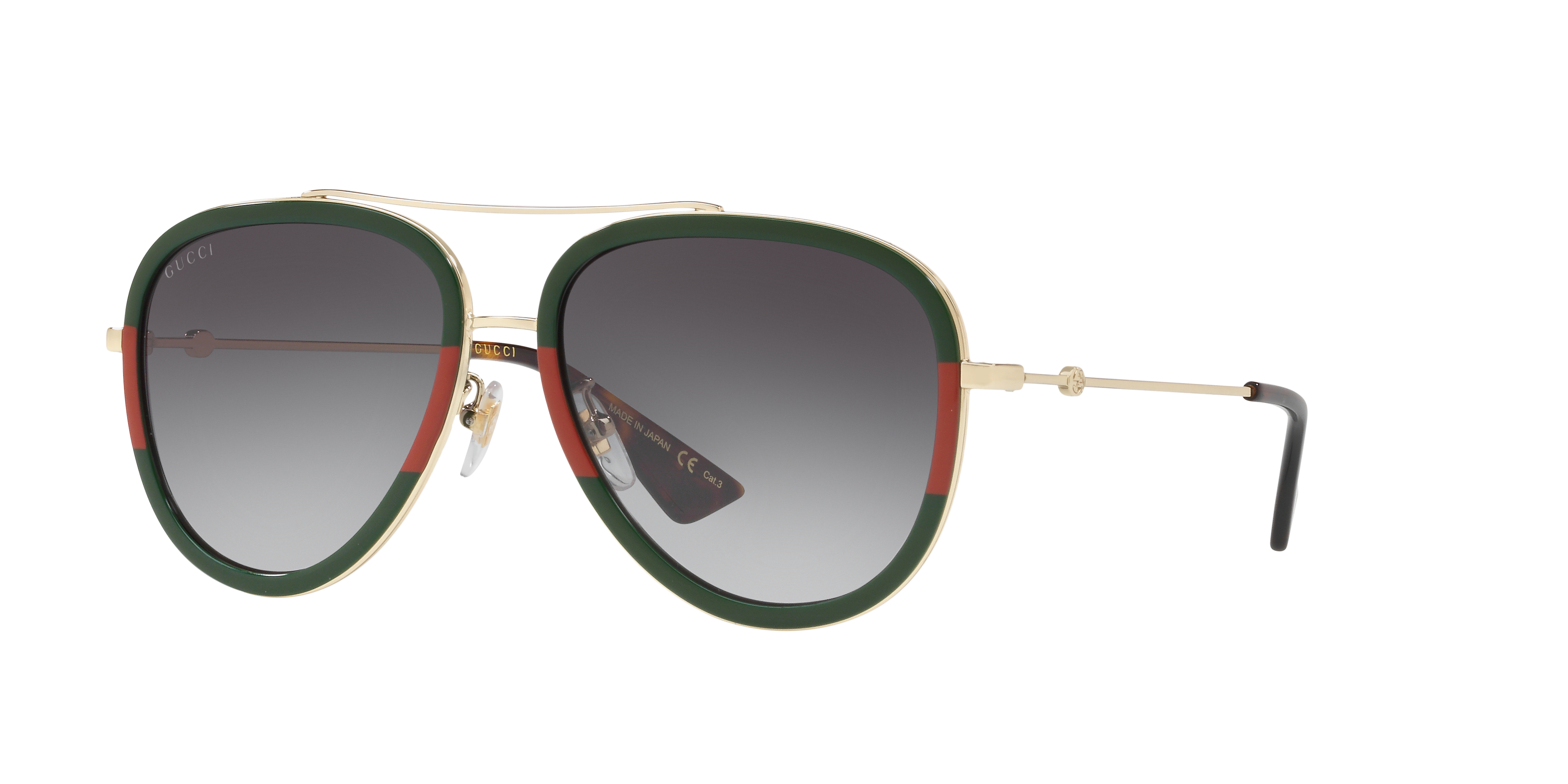 Gucci GG0062S M (57 - 17) with Grey lenses and Gold frame