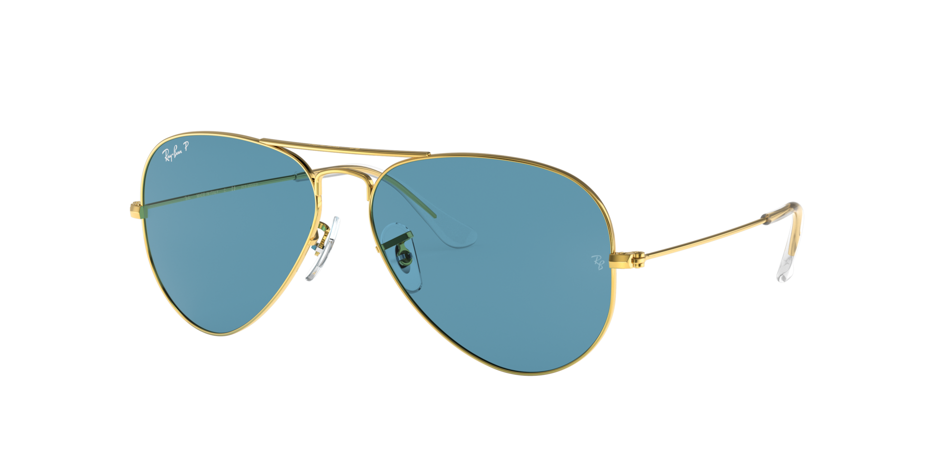 Ray-Ban Unisex Sunglass Aviator Classic Polarized+ Lenses -  Frame color: Gold, Lens color: Blue Polarised+
