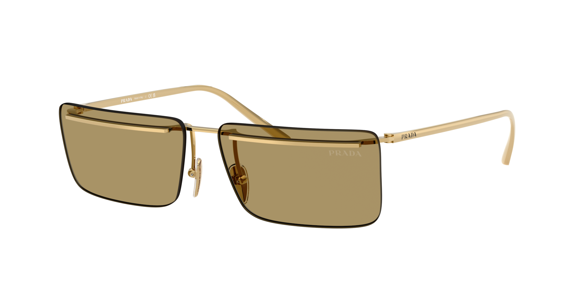 Prada Man Sunglass PR C53S -  Frame color: Gold, Lens color: Green Olive