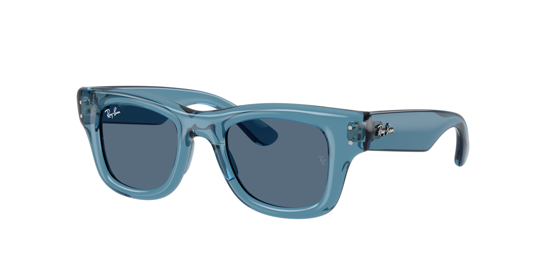 RAY-BAN Unisex Sunglasses PUFFER KIDS BIO-BASED  -  Frame color: Transparent Blue, Lens color: Dark Blue
