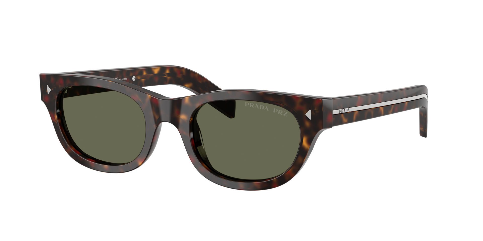 Prada Man Sunglass PR C09S -  Frame color: Havana, Lens color: Green Polarized
