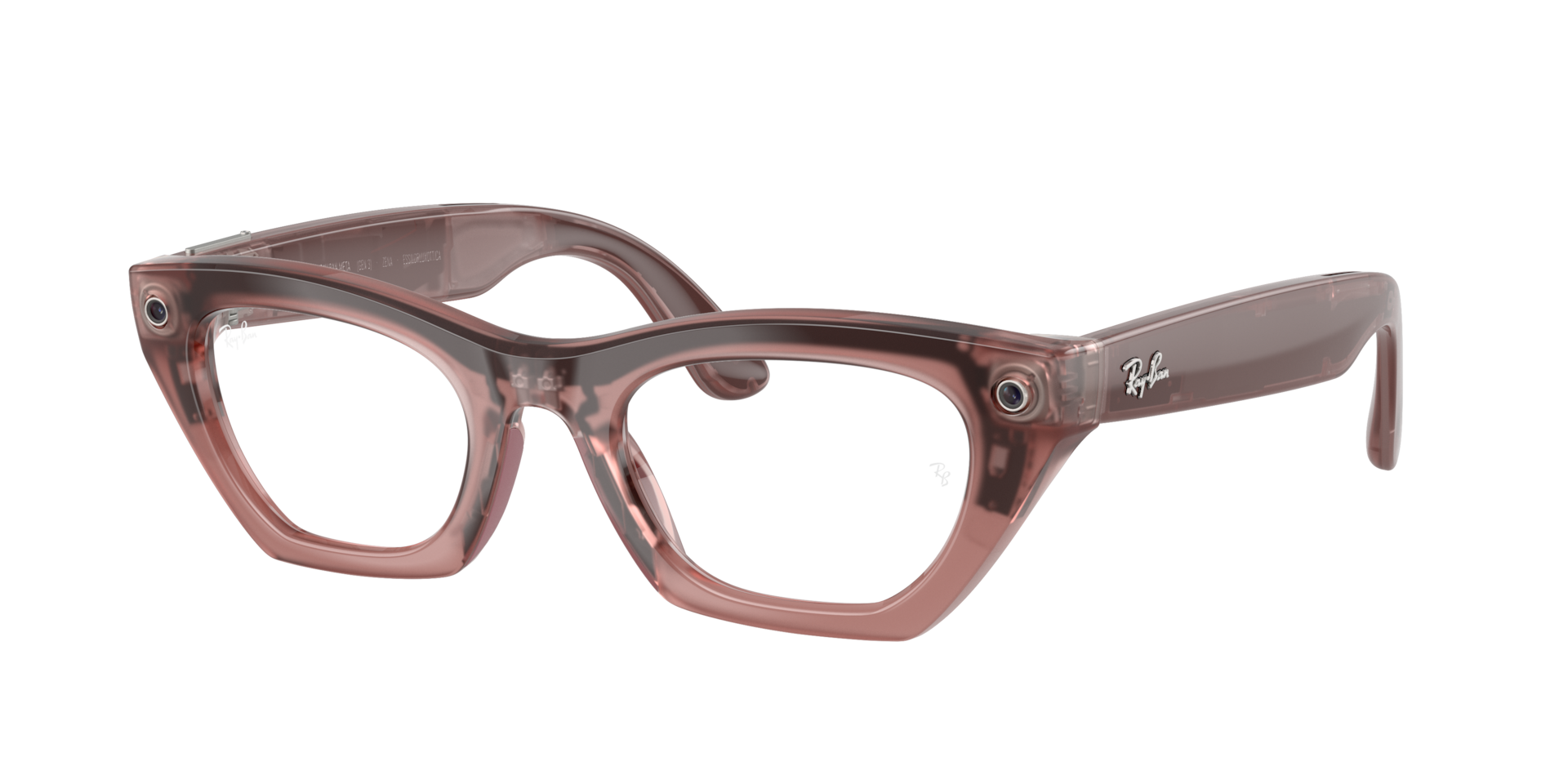 Ray-Ban Unisex  Ray-Ban Meta (Gen 3) Zena - Couleur du Monture: Rose blush laiteux, Couleur de Lentille: Transparent/Gris