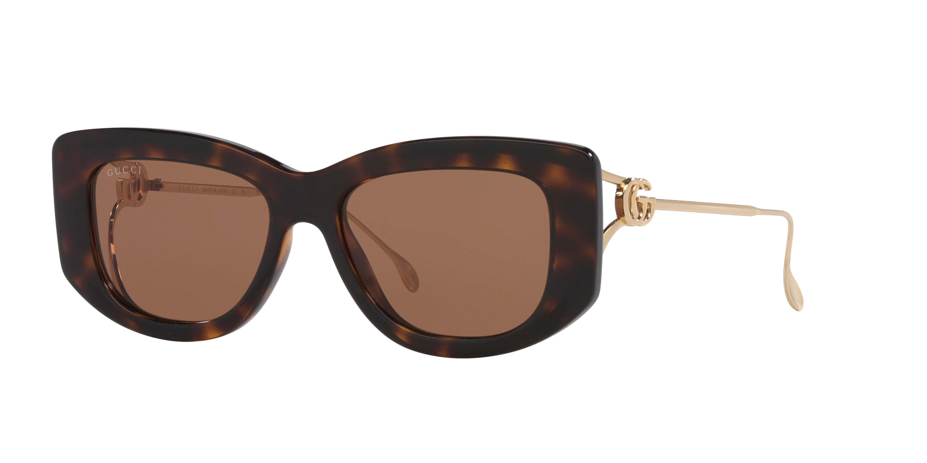 Gucci GG1566S M (55 - 17) with Brown lenses and Tortoise frame