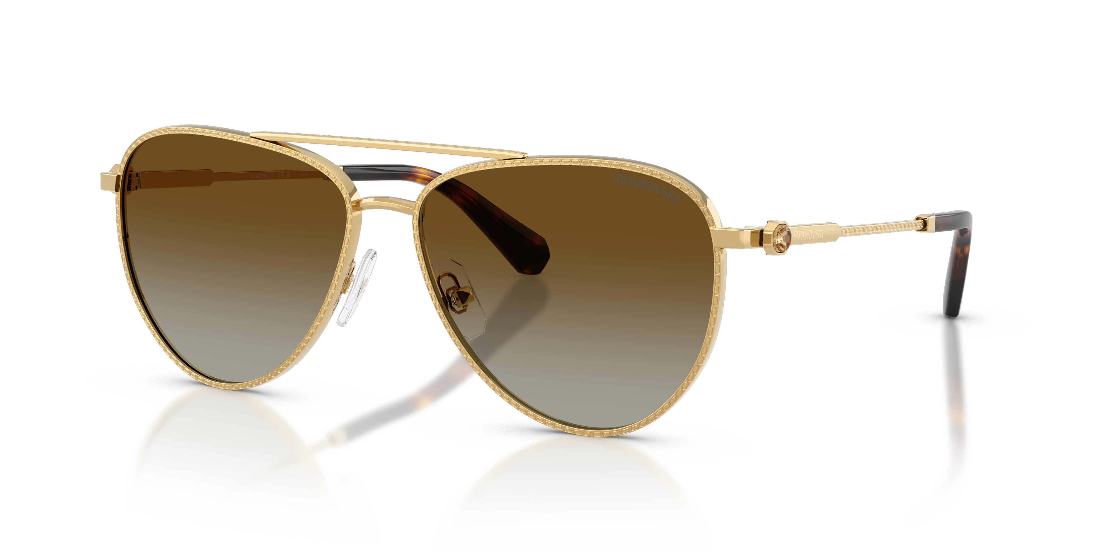 Swarovski SK7031 XL (59 - 14) with Brown lenses and Gold frame