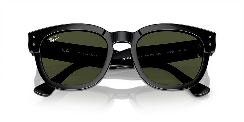 Ray-Ban Mega Hawkeye L (53 - 21) with Green lenses and Black frame