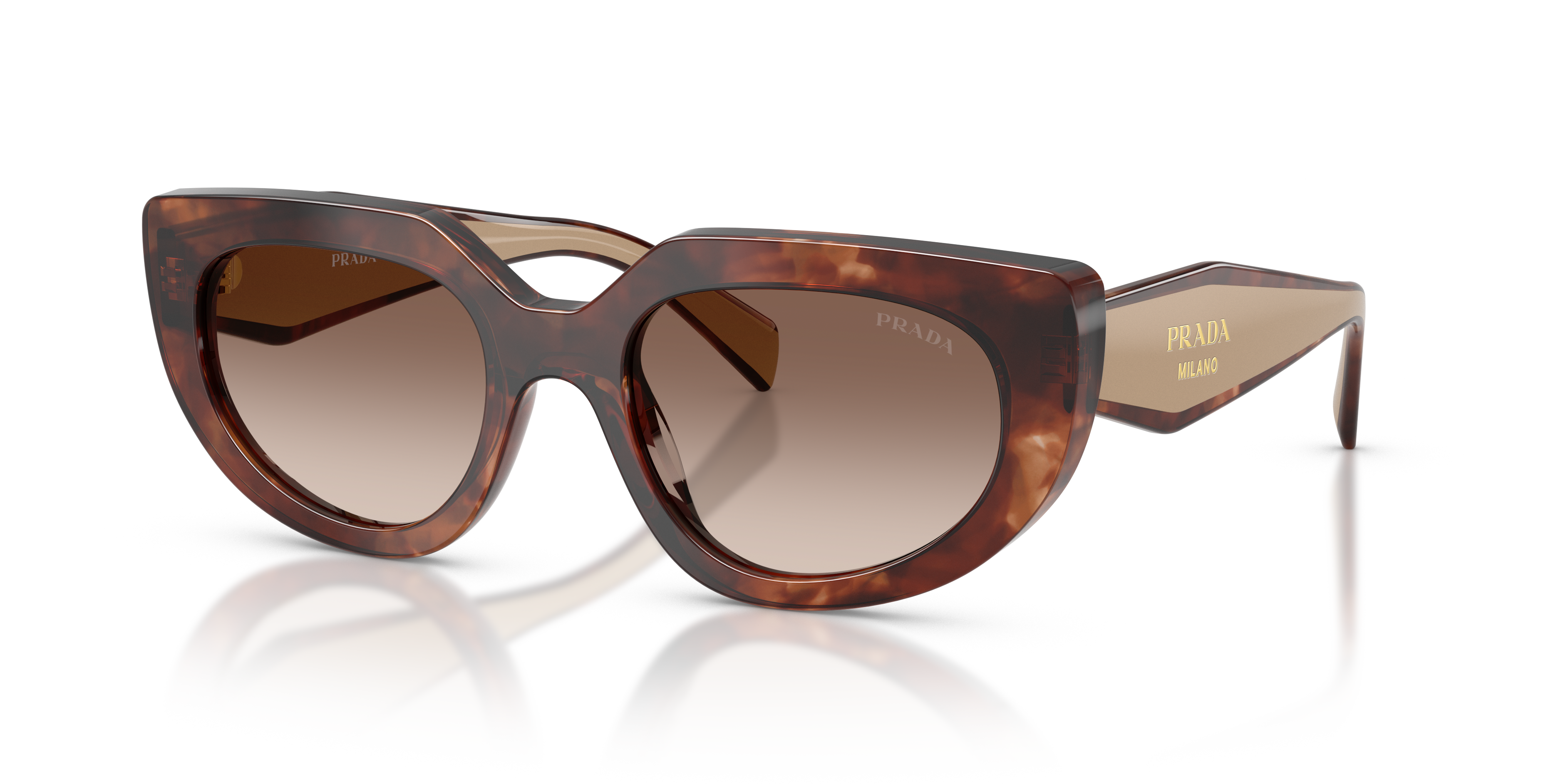 Prada PR D02S M (53 - 20) with Brown lenses and Tortoise frame