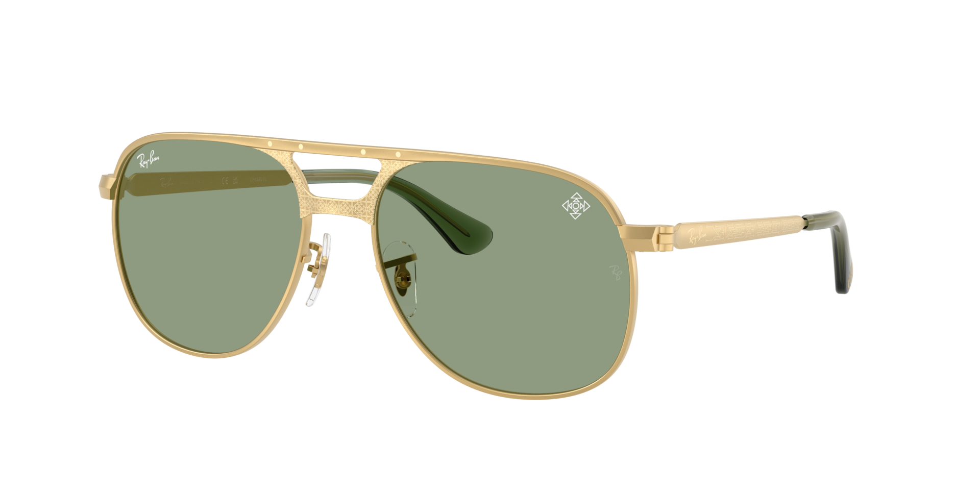 RayBan Unisex Sunglass RayBan MARVEL Doctor Doom Bill Max Frame color Gold Lens color Green