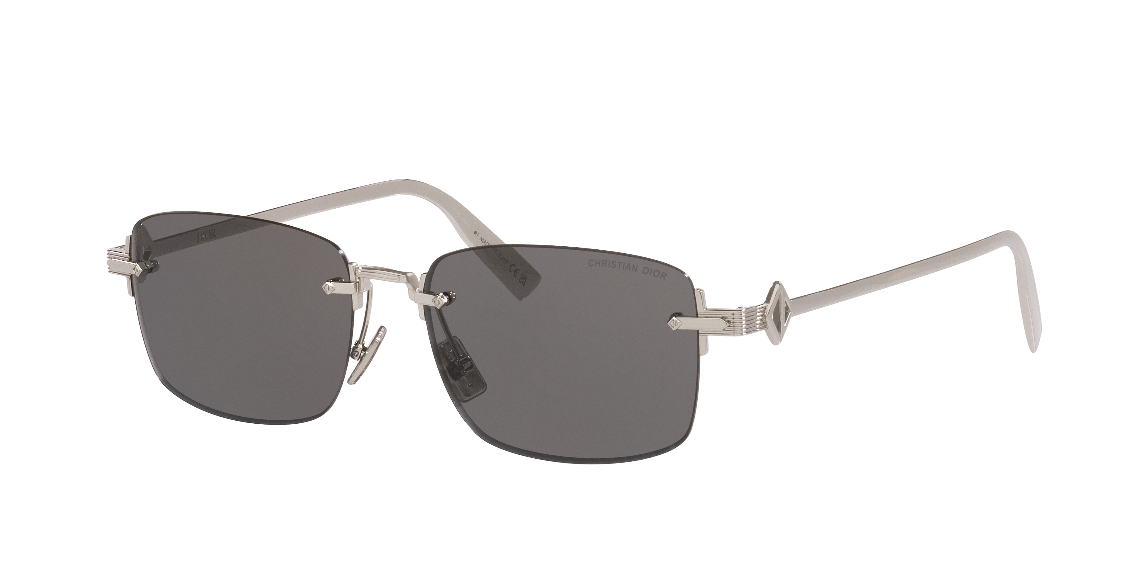 DIOR Man Sunglass CD Diamond S11U -  Frame color: Silver, Lens color: Grey