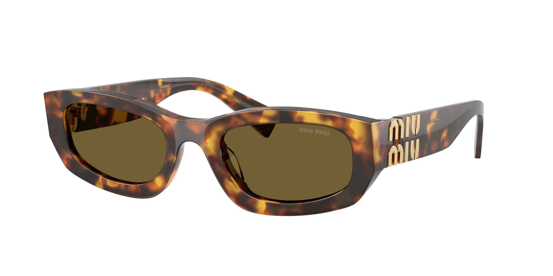 Miu Miu Woman Sunglass MU B04S -  Frame color: Havana Honey, Lens color: Dark Brown