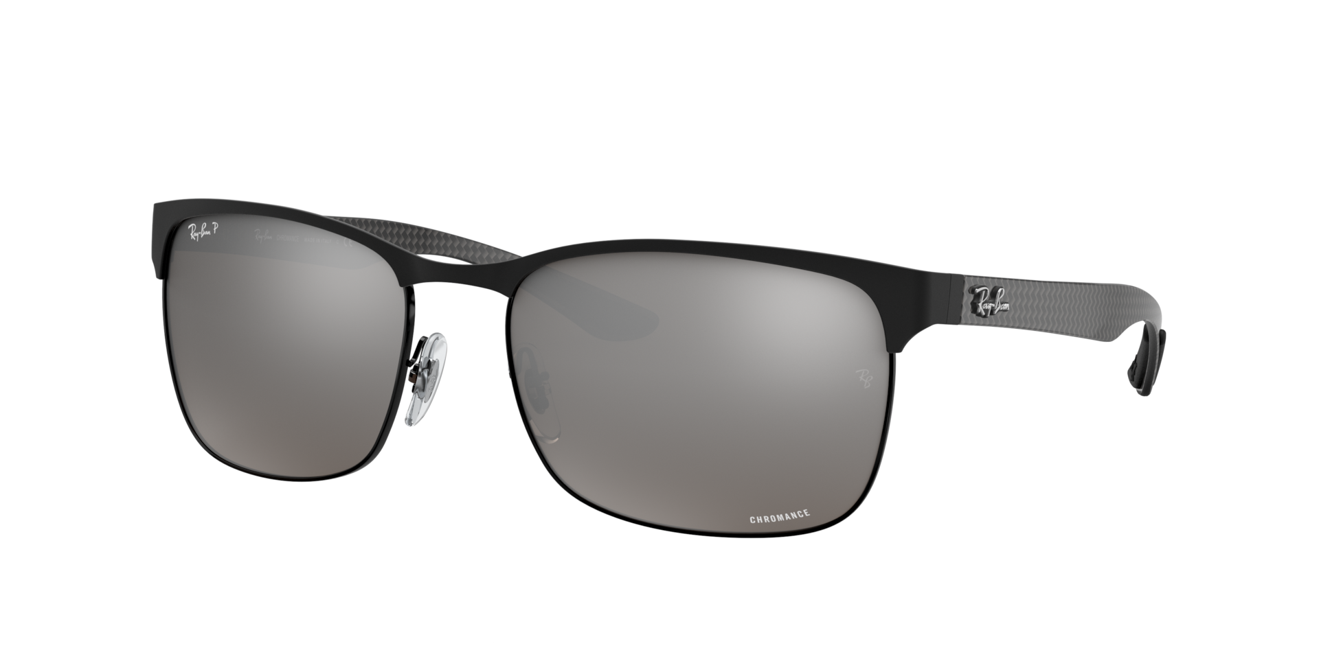 Ray-Ban Man Sunglass RB8319 Polarized+ Lenses - Frame color: Black, Lens color: Silver Polarized+