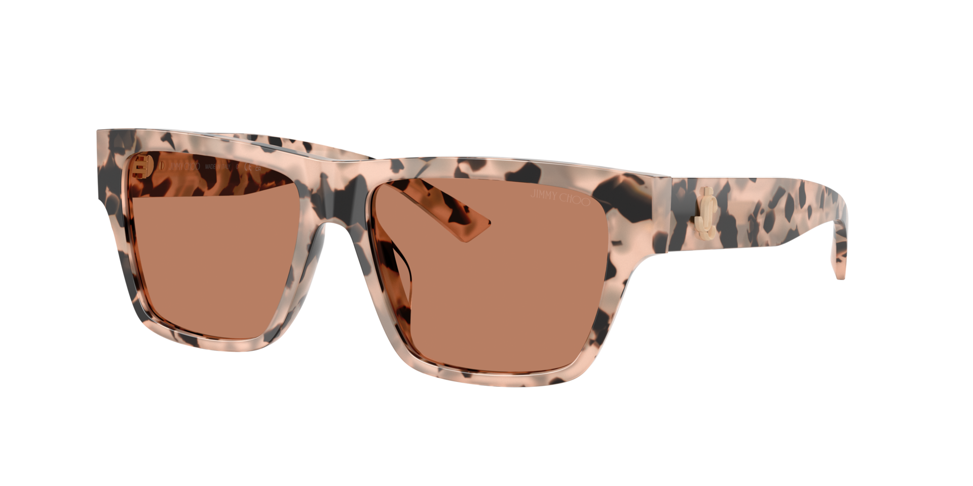 Jimmy Choo Femme Sunglass JC5052U - Couleur du Monture: Havana Rose, Couleur de Lentille: Marron foncé