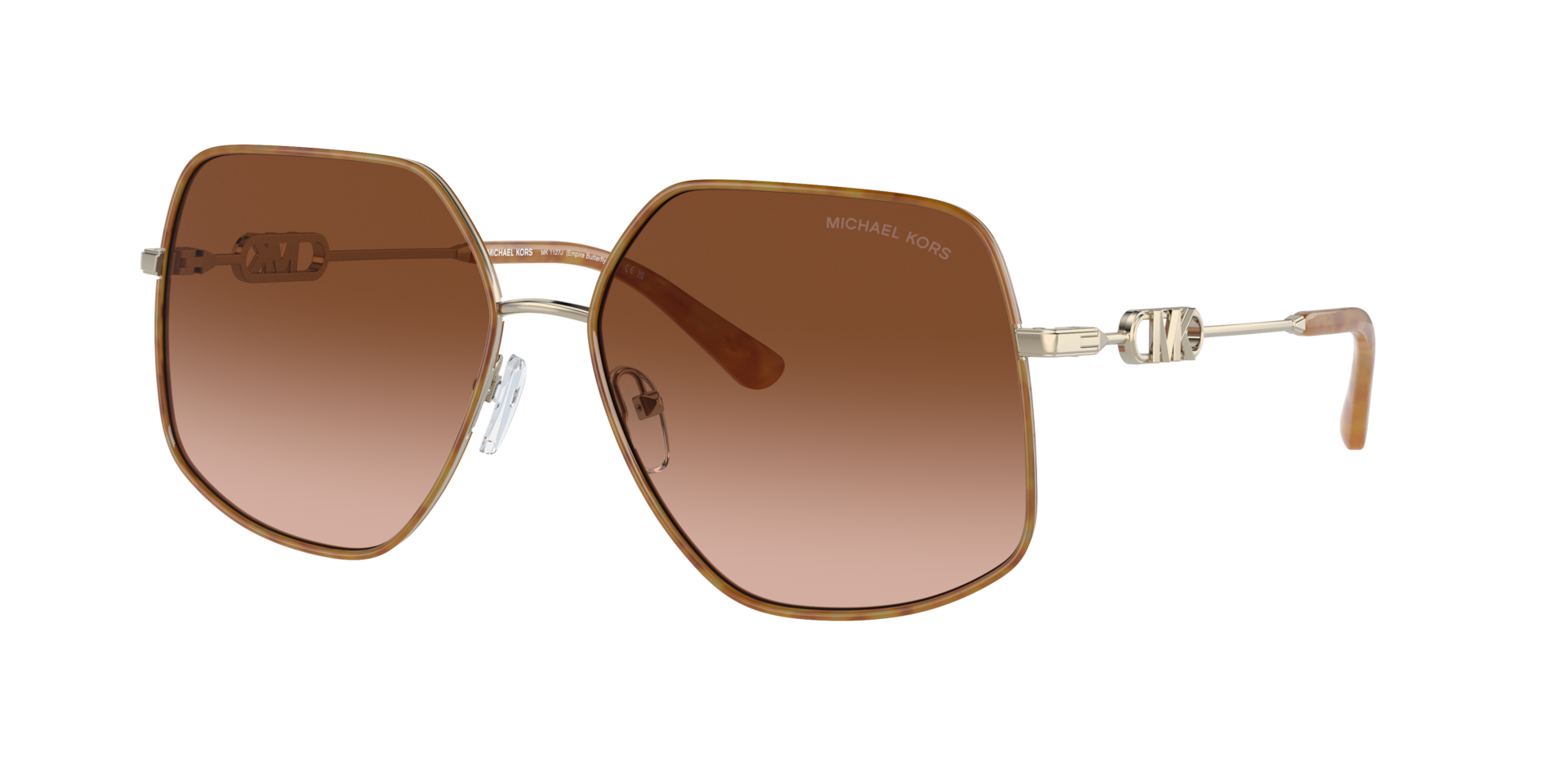 Michael Kors Femme Sunglass Empire Butterfly - Couleur du Monture Light GoldAmber Tortoise Couleur de Lentille Dgrad Ambre 95 €