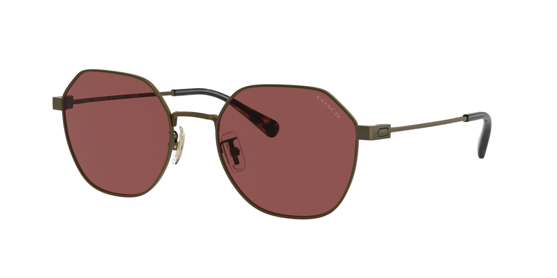 Coach Homme Sunglass CL915 - Couleur du Monture Or patin Couleur de Lentille Vin 74 €