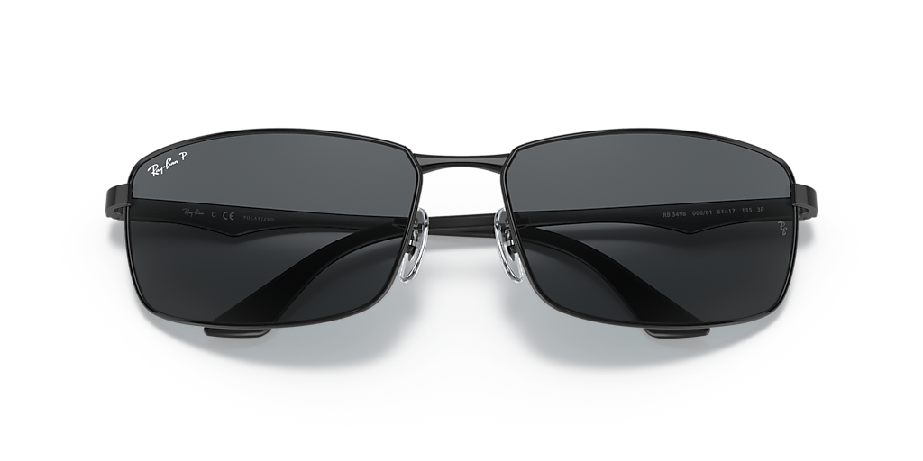 Ray-Ban RB3498 XXL (61 - 17) with Grey lenses and Black frame