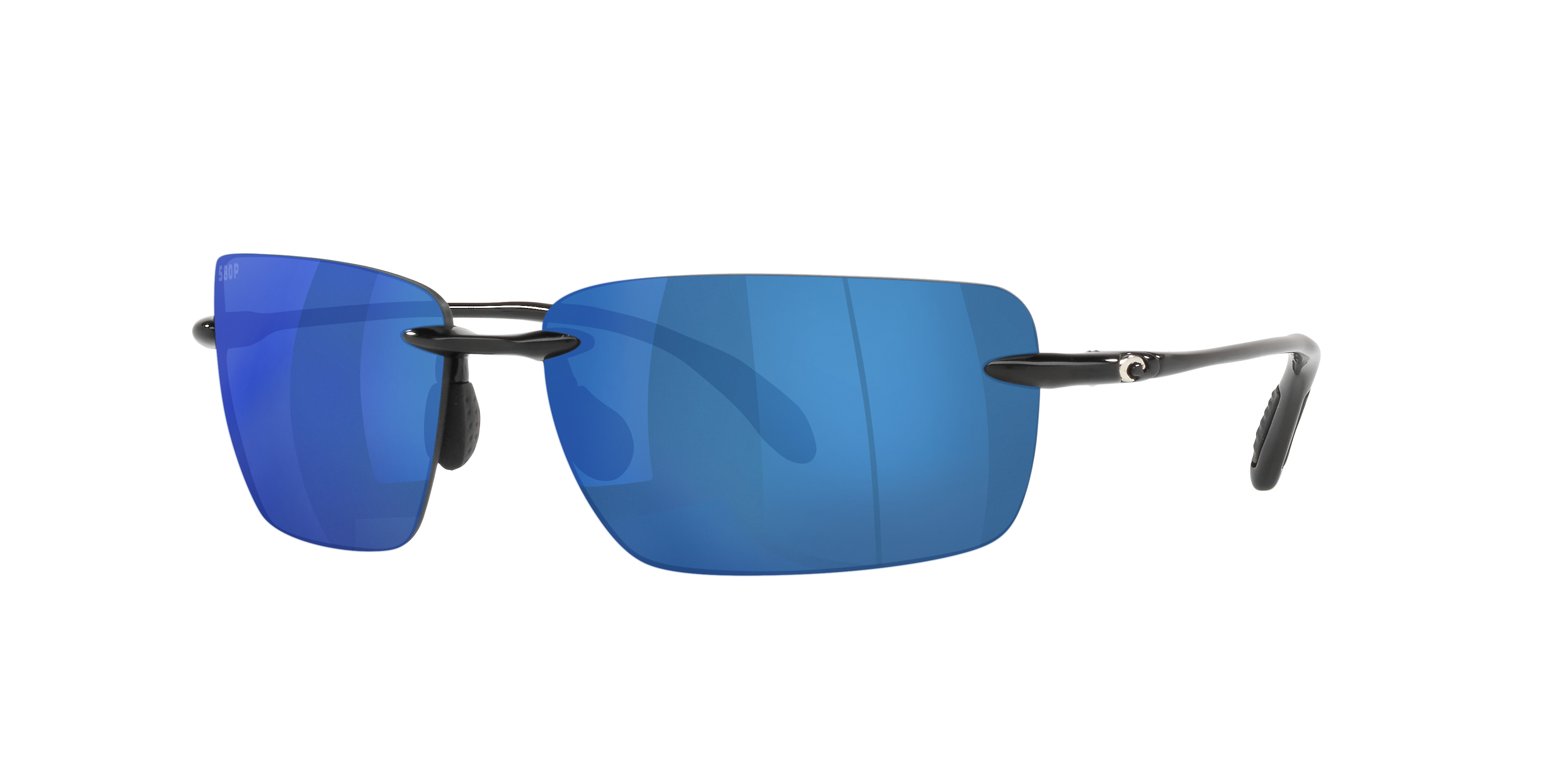 Costa Man Sunglass Gulf Shore -  Frame color: Shiny Black, Lens color: Blue Mirror
