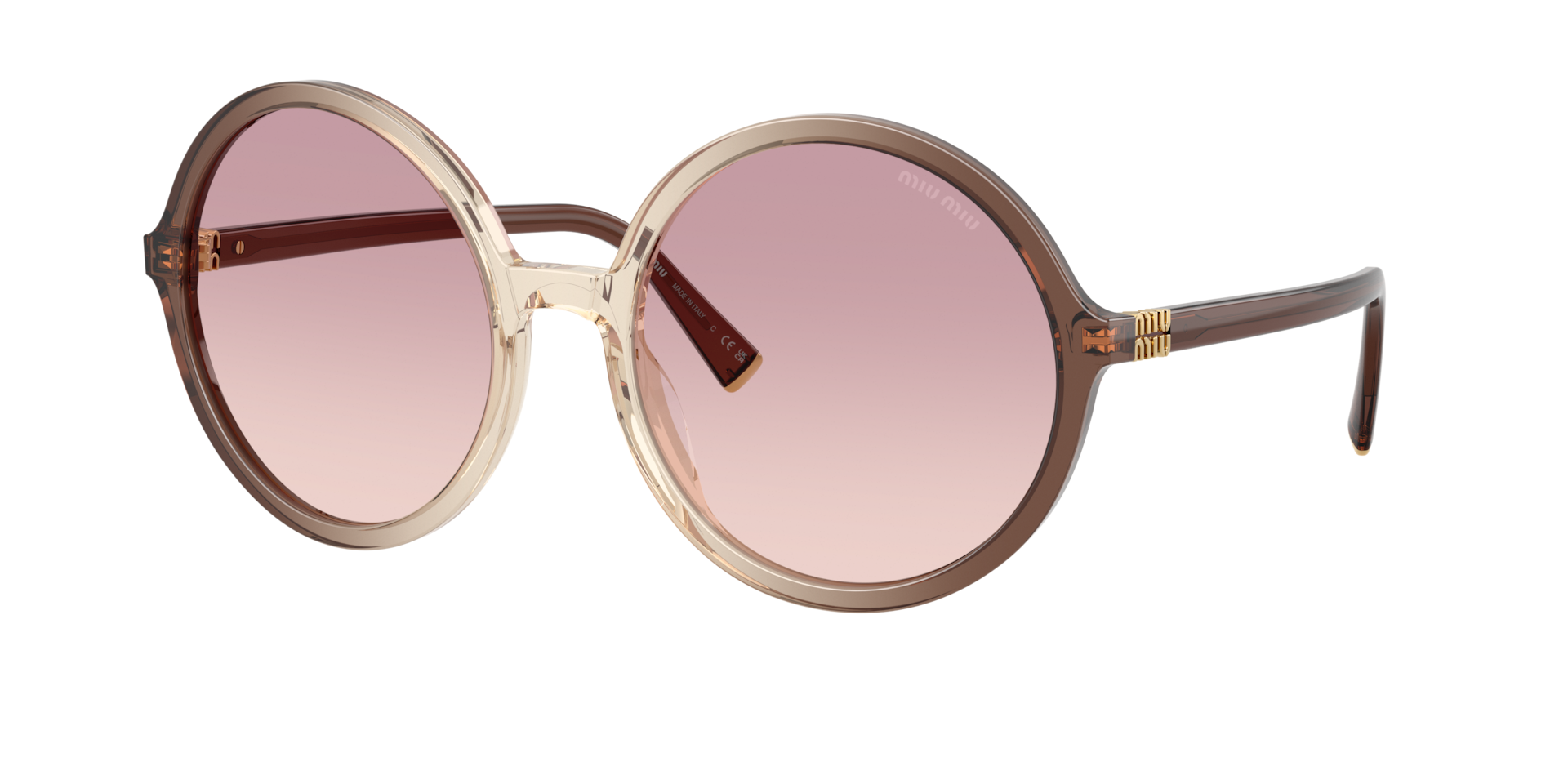 Miu Miu Woman Sunglass MU B02S -  Frame color: Brown Gradient, Lens color: Brown Gradient Dark Violet