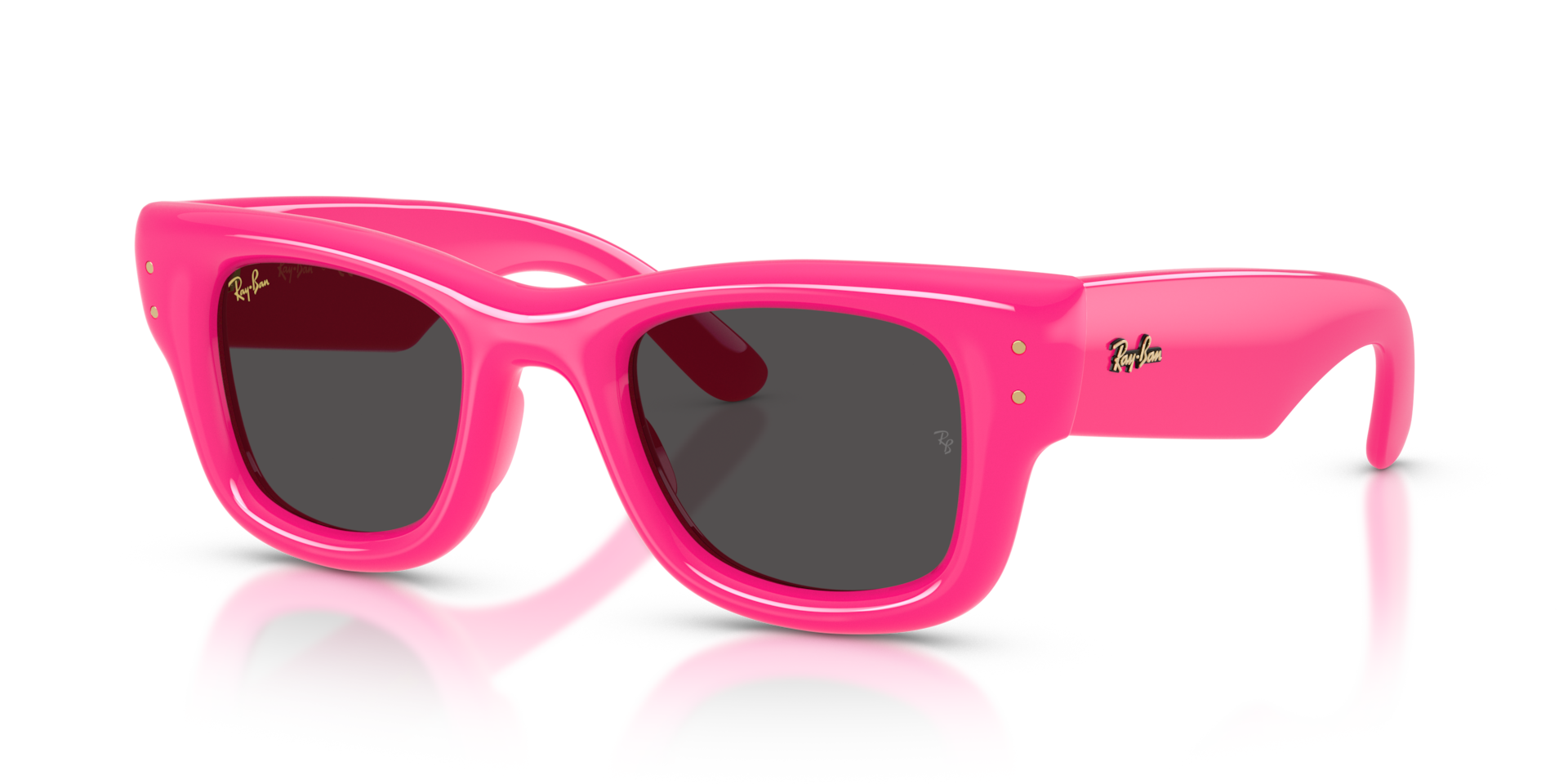 Ray-Ban Wayfarer Puffer M (47 - 23) with Black lenses and Pink