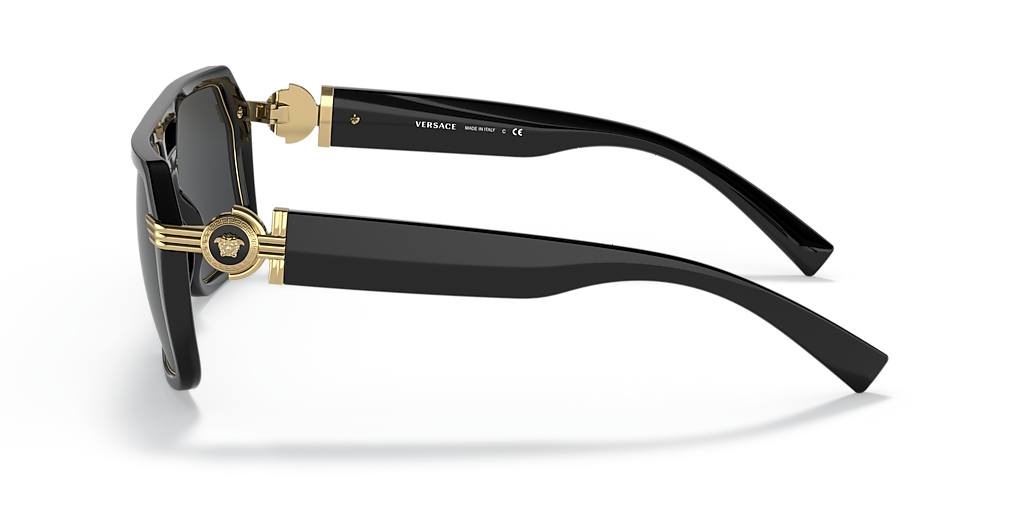 Versace VE4399 XXL (58 - 18) com Lentes Cinza e Armação Preto