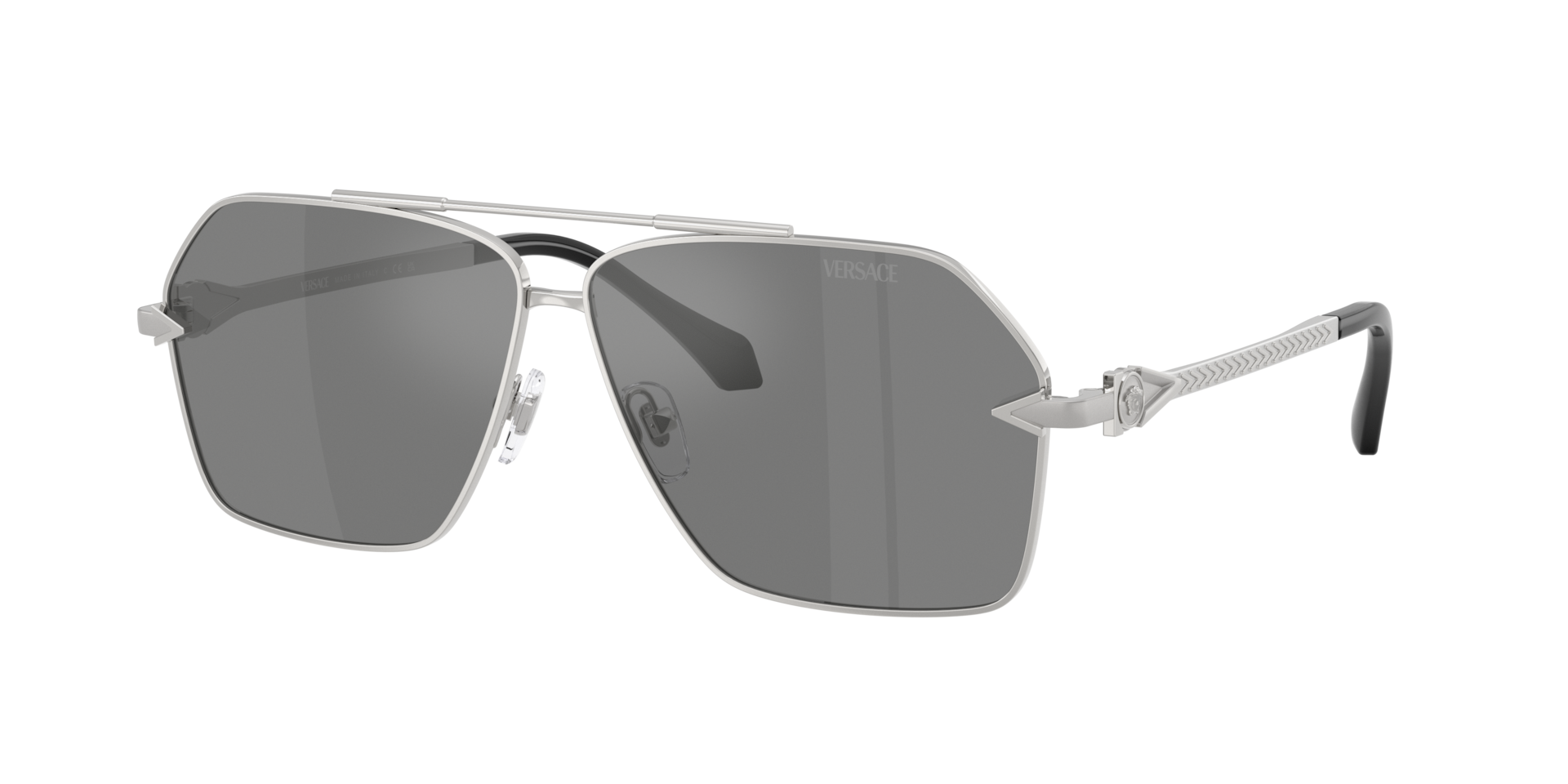 Versace Man Sunglass VE2284 -  Frame color: Silver, Lens color: Grey Mirror Silver