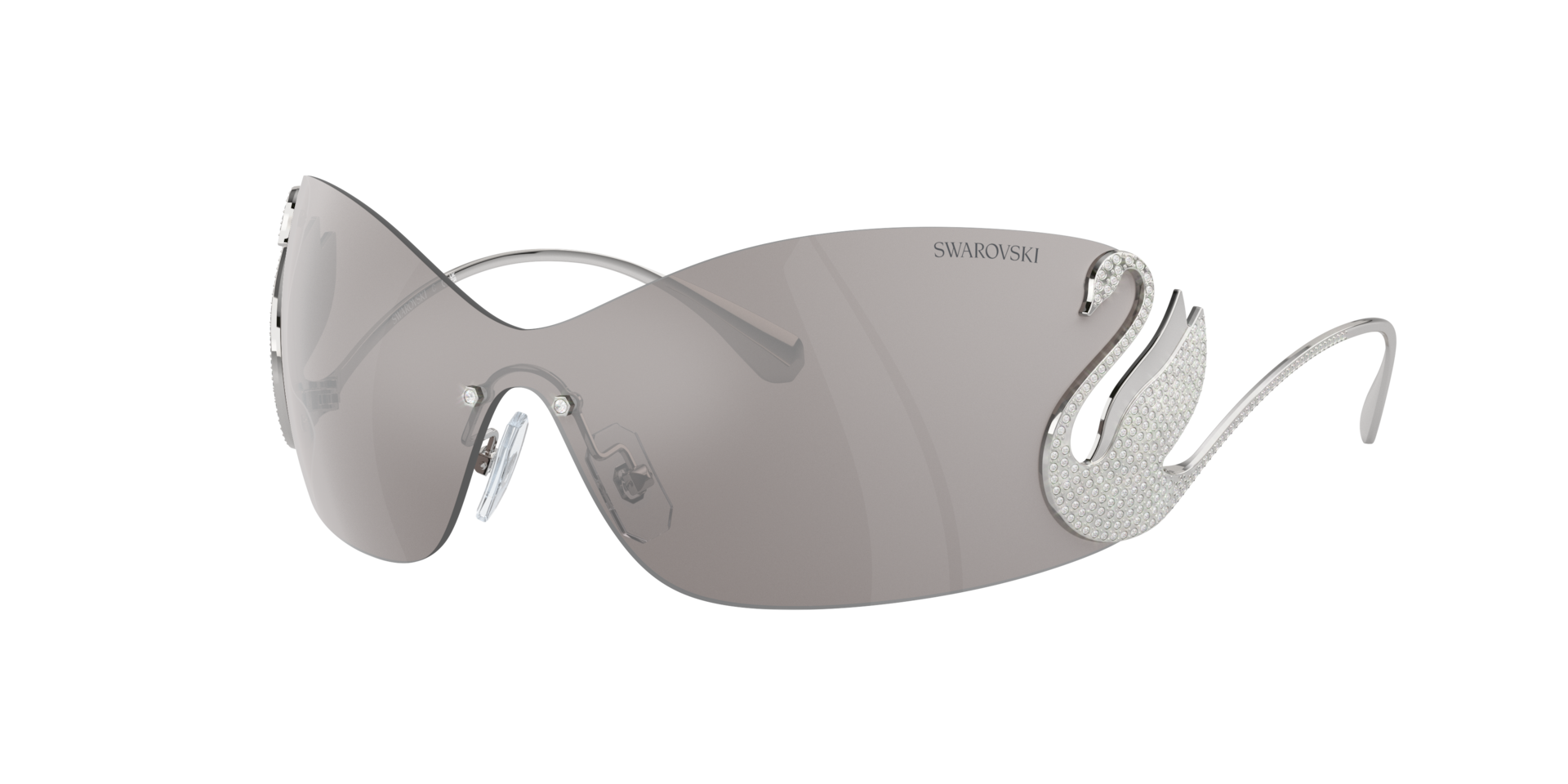 Swarovski Woman Sunglass SK7020 -  Frame color: Silver, Lens color: Light Grey Mirror Silver