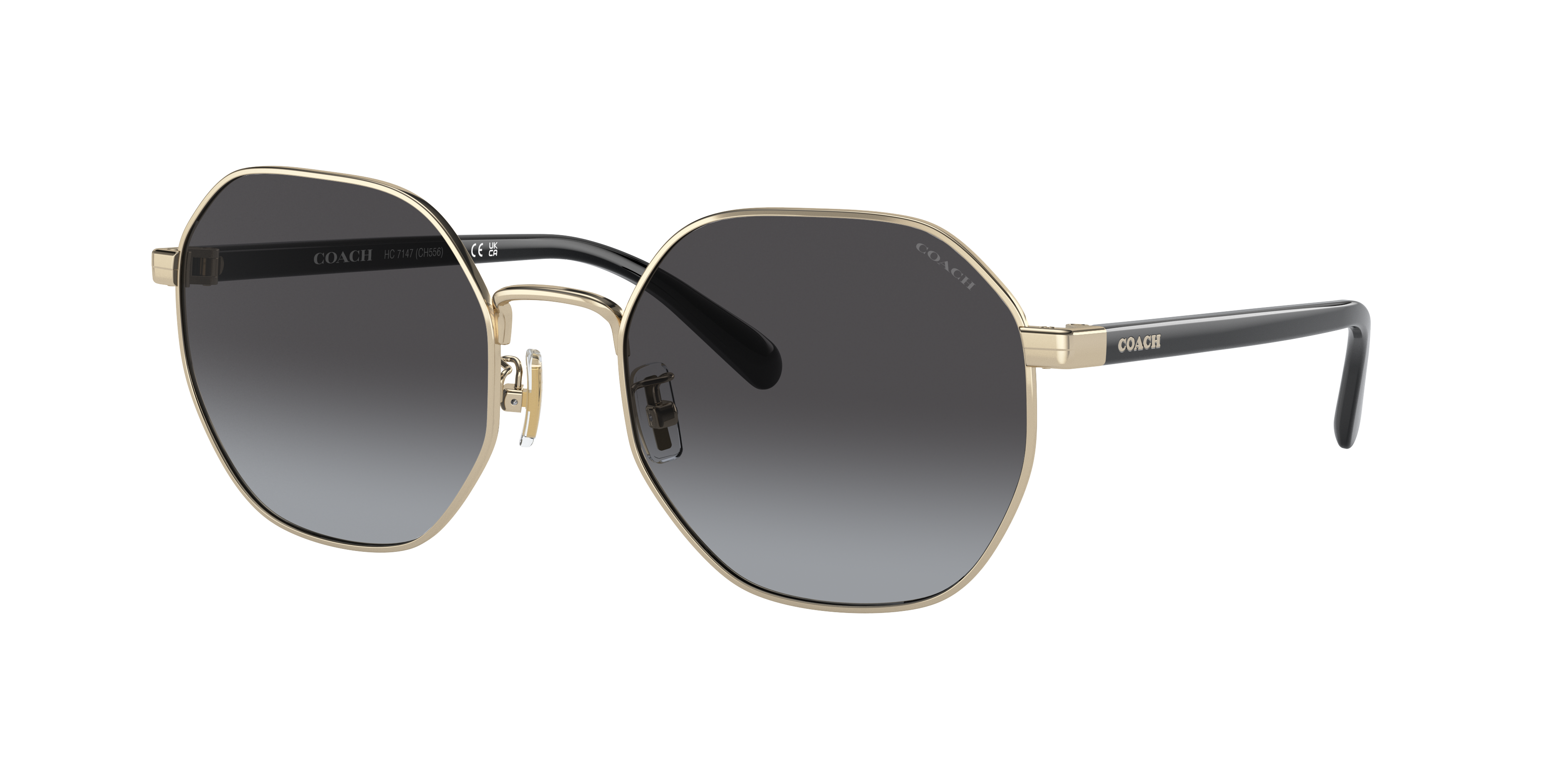 Coach Woman Sunglass CH556 -  Frame color: Shiny Light Gold, Lens color: Grey Gradient