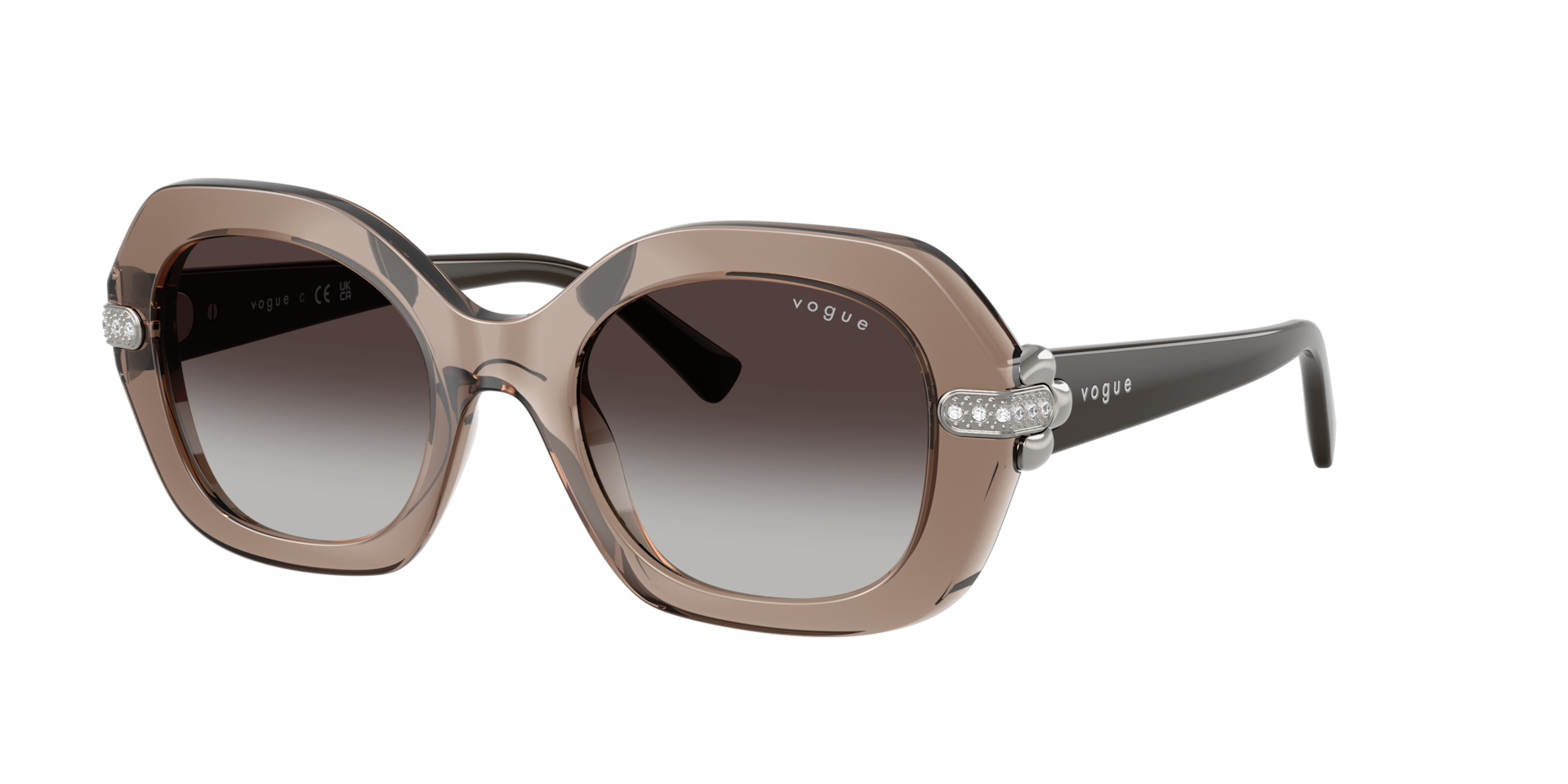 Vogue Eyewear Brown/Grey Vo5706sb 29408G Woman Sunglasses Nylon Geometric Normal Nuanced - Image 2