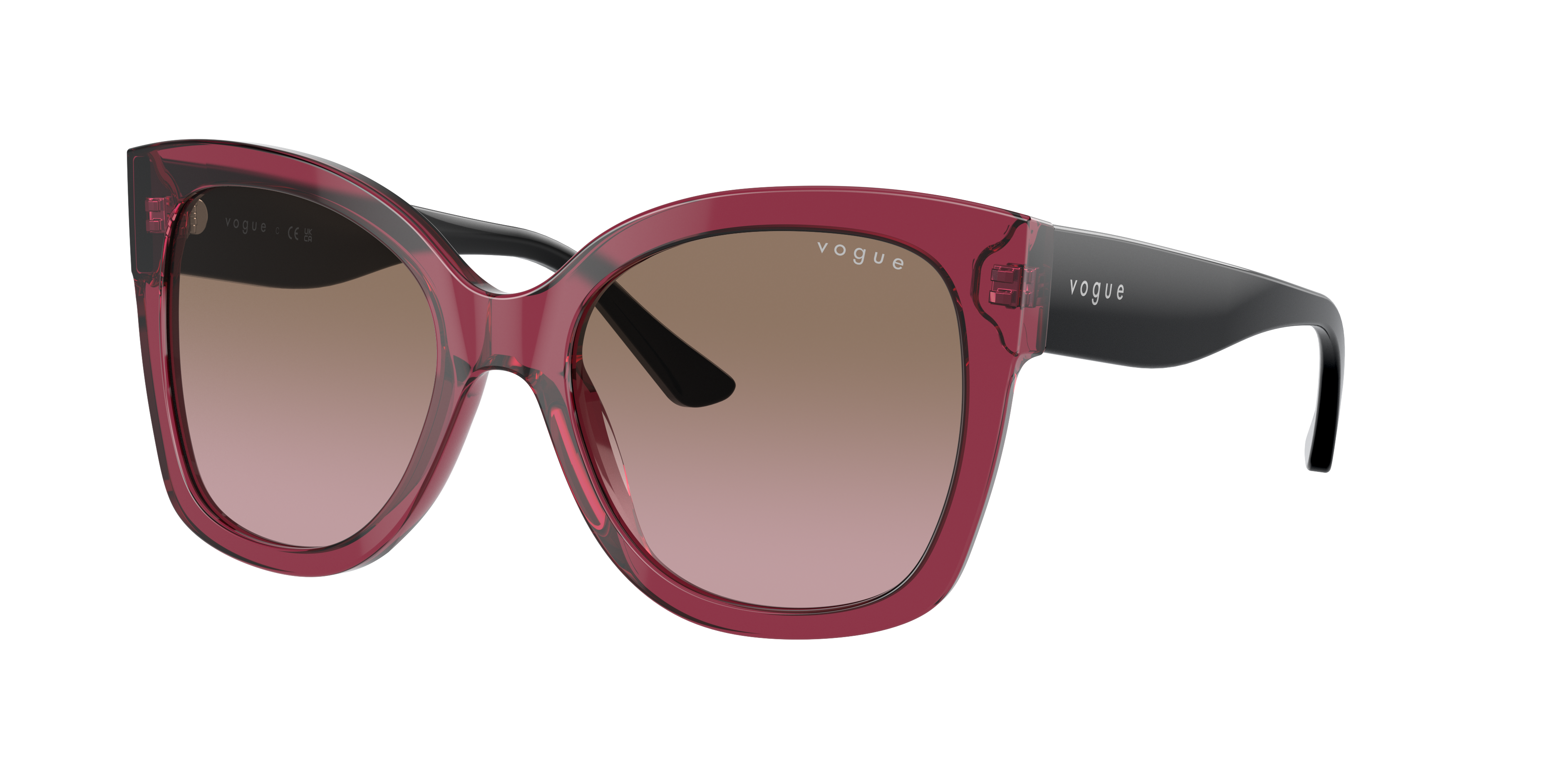 Vogue Eyewear Woman Sunglass VO5338S -  Frame color: Transparent Cherry, Lens color: Violet Gradient Brown