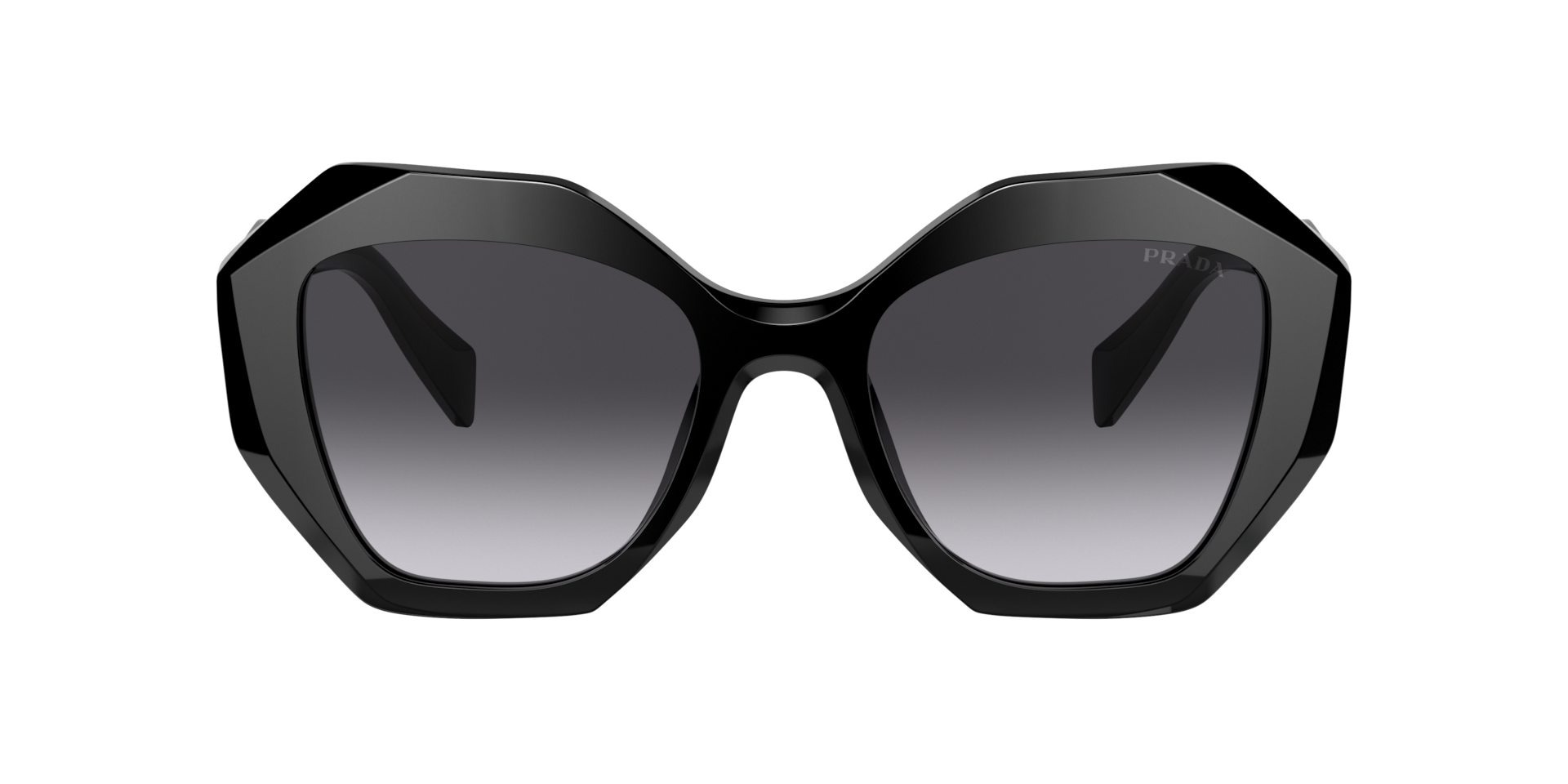 Prada PR 16WS M (53 - 20) com Lentes Cinza e Armação Preto