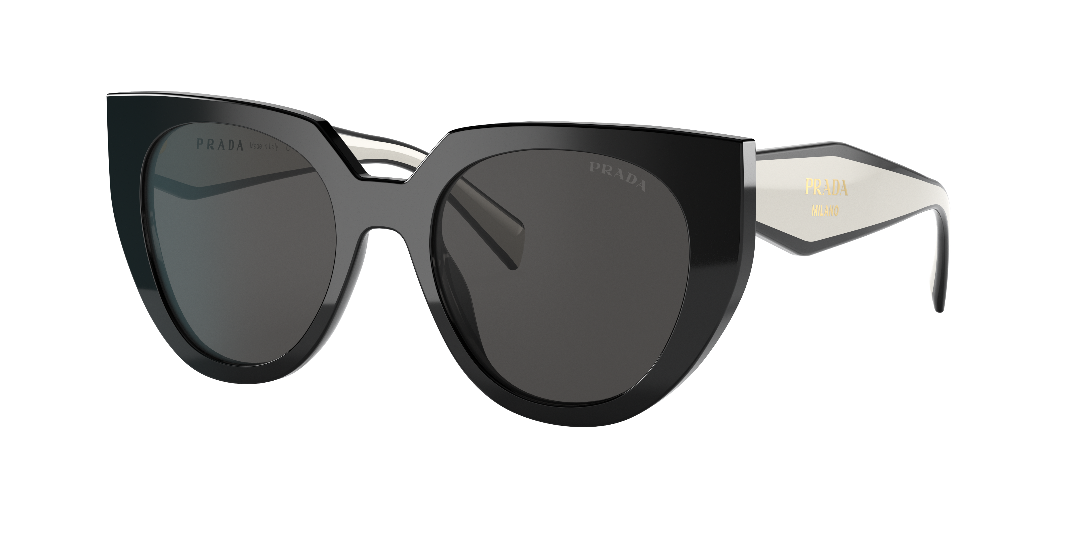 Prada PR 14WSF M (53 - 19) with Grey lenses and Black frame