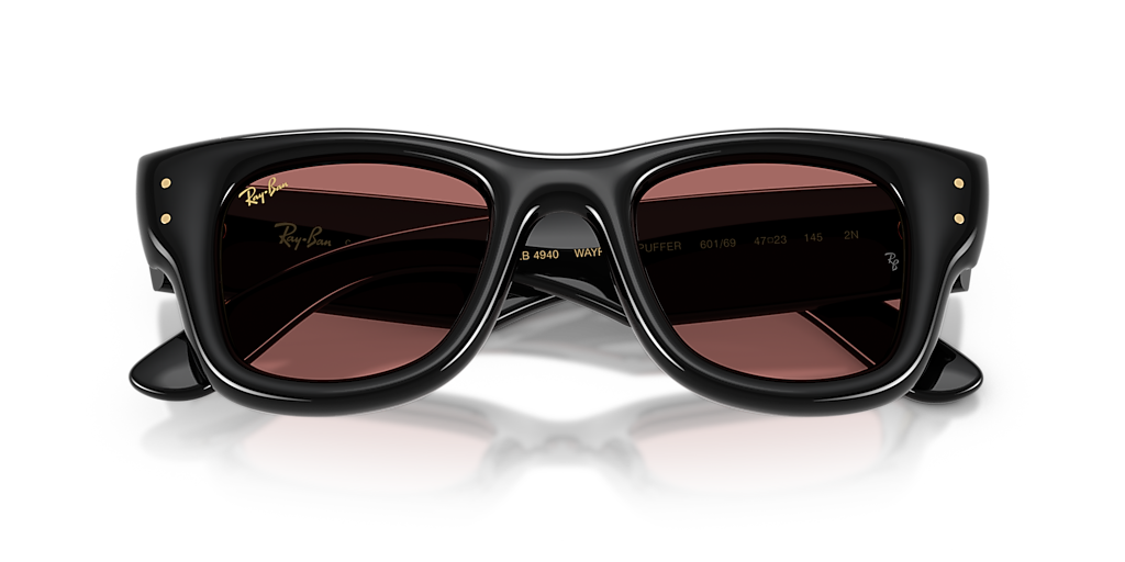 Ray-Ban Wayfarer Puffer L (50 - 23) with Violet lenses and Black