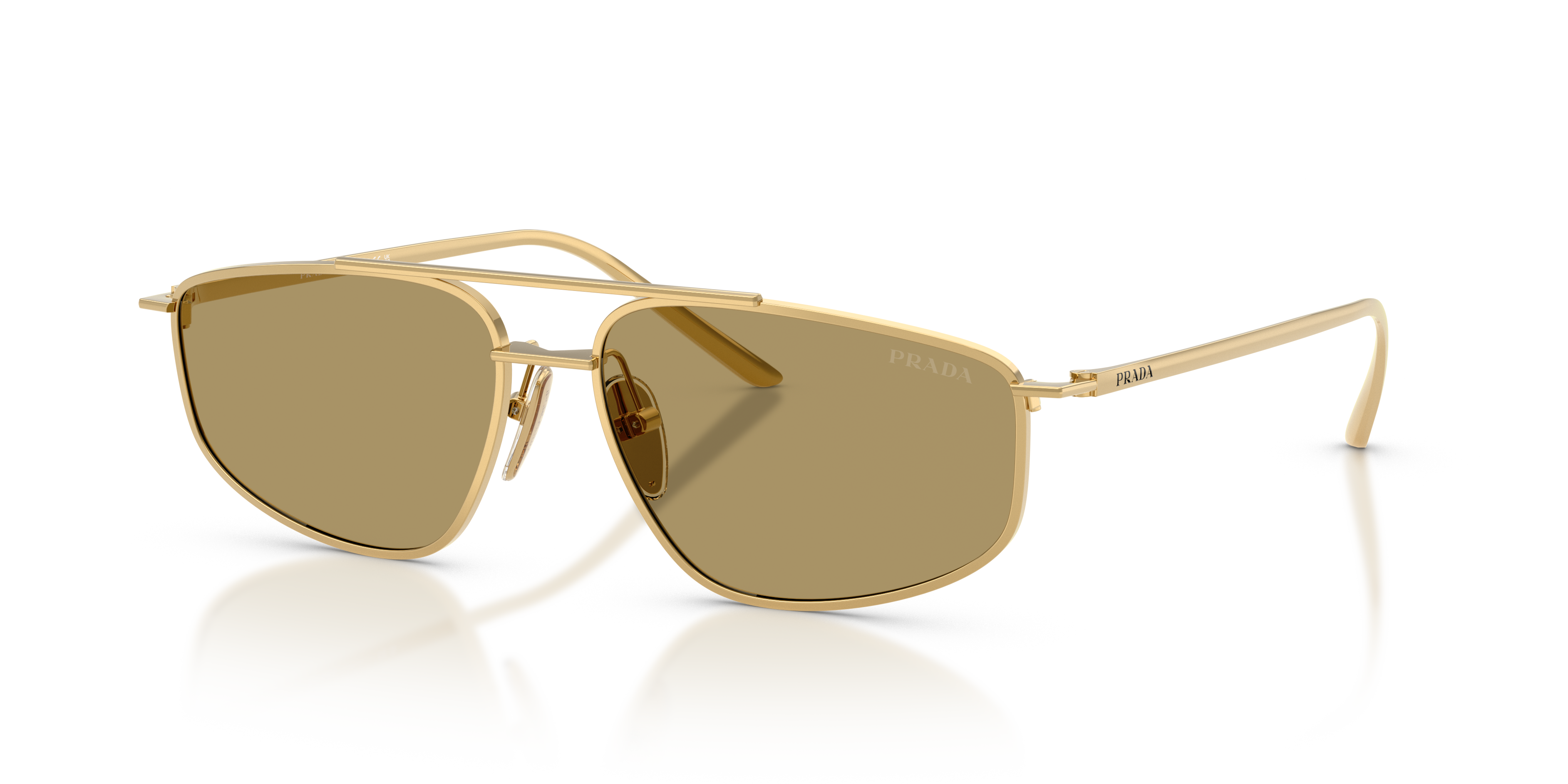 BE THE SUN ホシ Prada PR C51S XL (58 - 15) com Lentes Verde e Armação Ouro