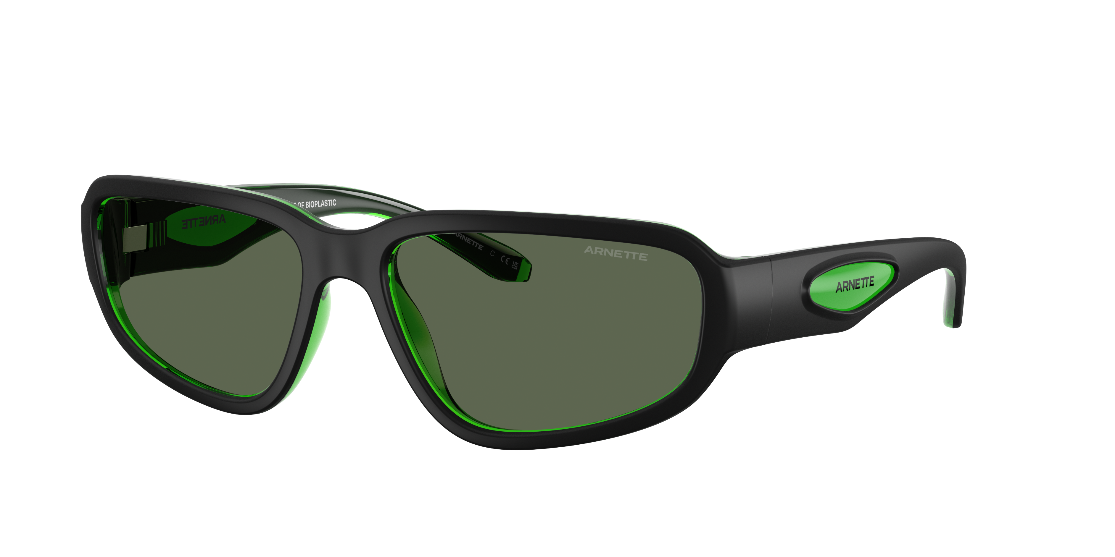 Arnette Man Sunglass Goodle -  Frame color: Black/Green, Lens color: Dark Green