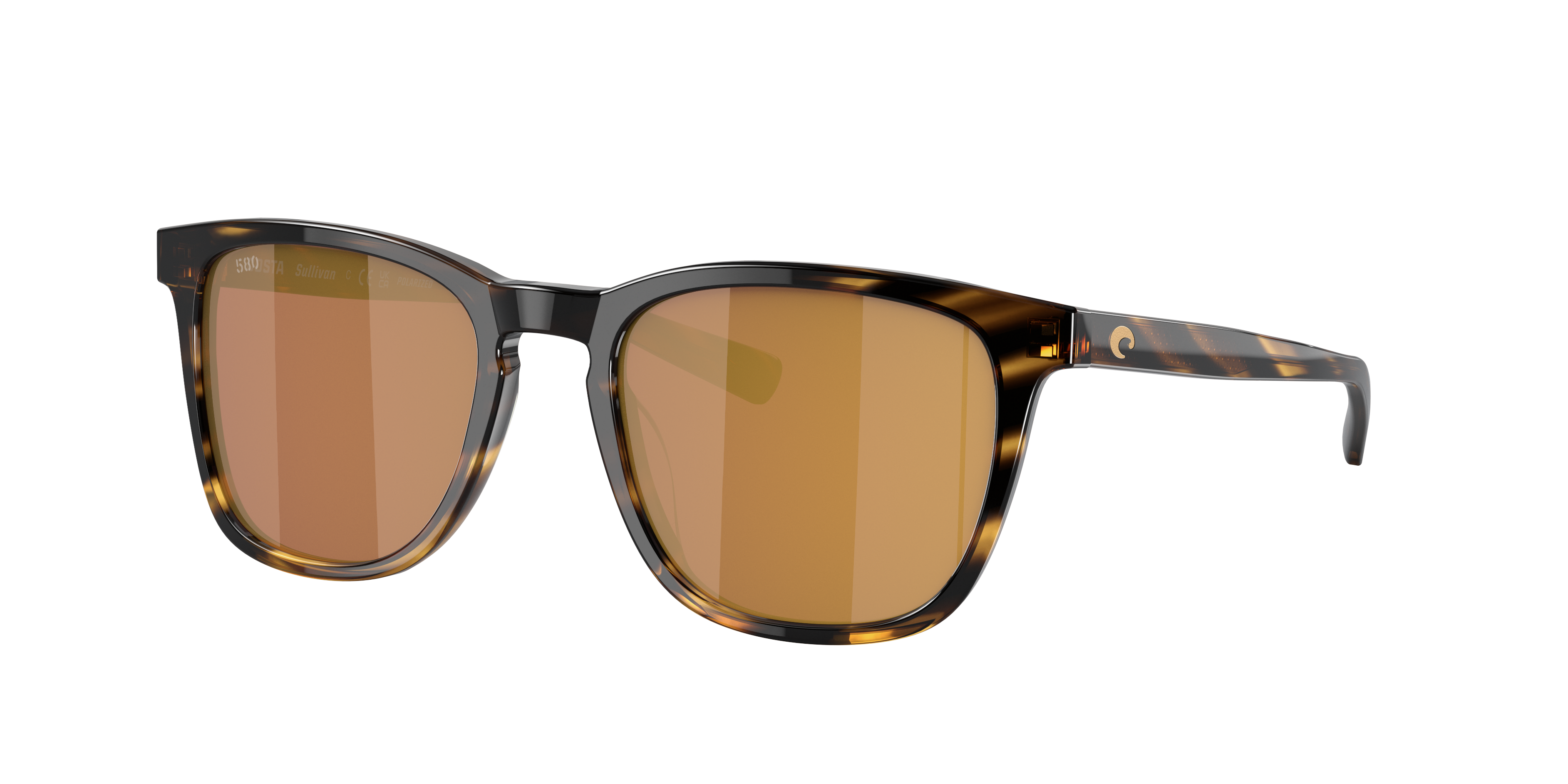 Costa Unisex Sunglass Sullivan -  Frame color: Tortoise, Lens color: Gold Mirror
