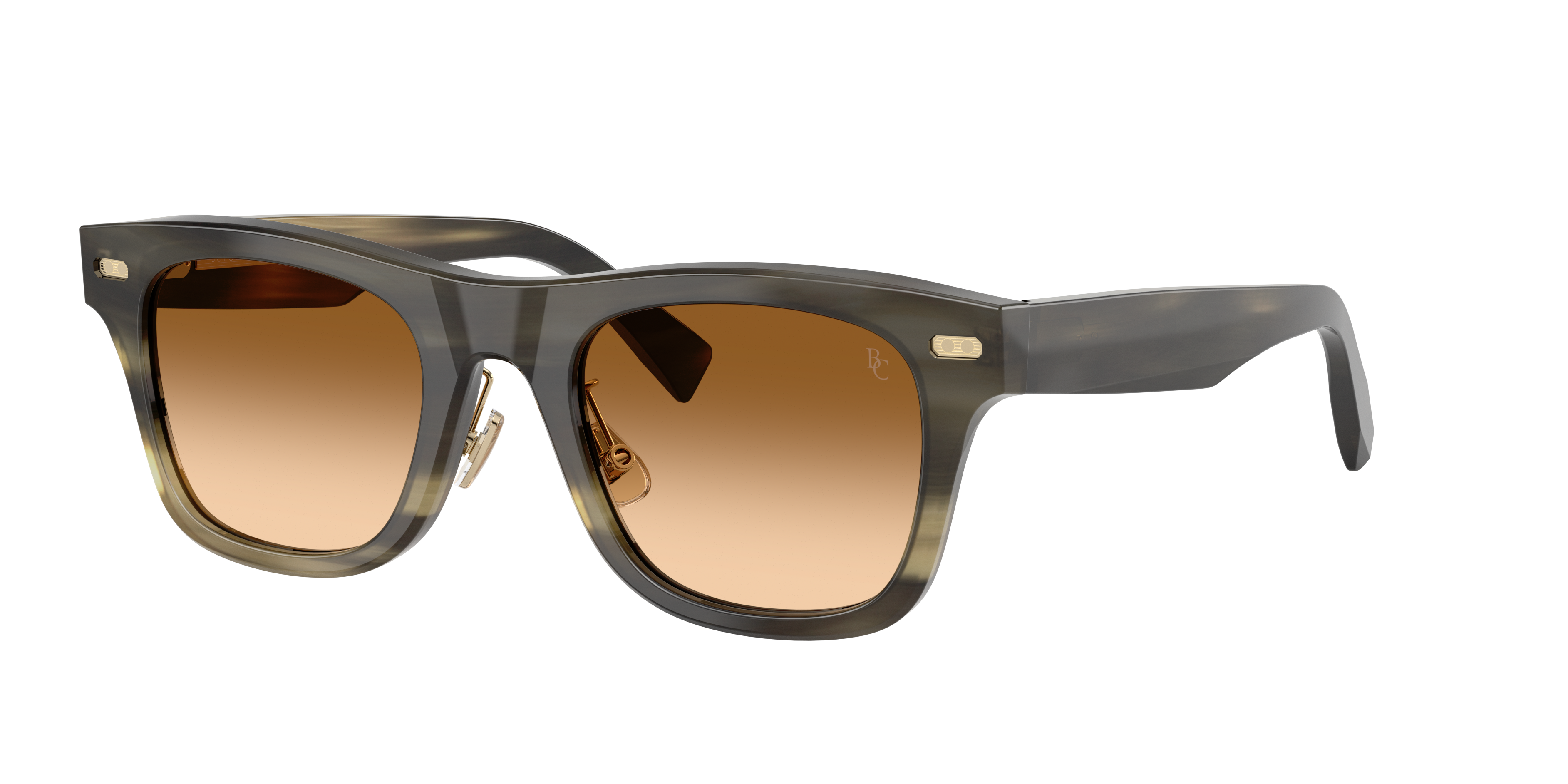 Brunello Cucinelli Man Sunglass BC8503S -  Frame color: Brown Horn, Lens color: Light Yellow Gradient Ochre