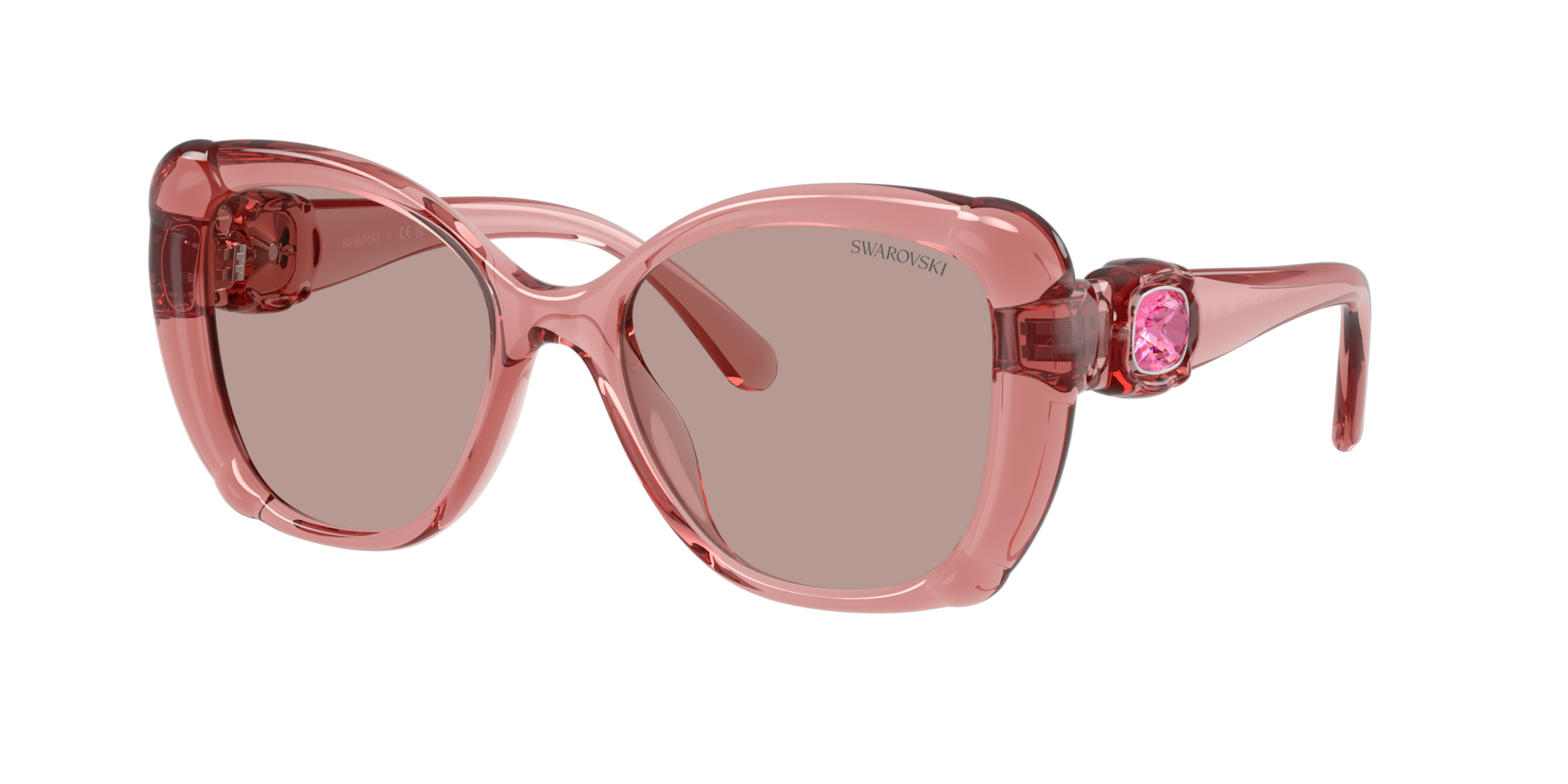 Swarovski Pink/Brown Sk6051u 30017N Woman Sunglasses Injected Butterfly Normal - Image 3