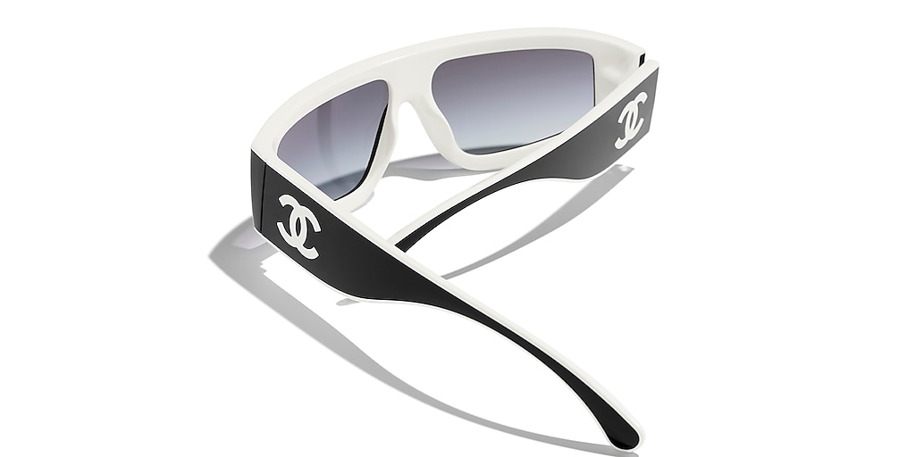 Chanel Shield Sunglasses CH6057 S (0 - 124) with Grey lenses and