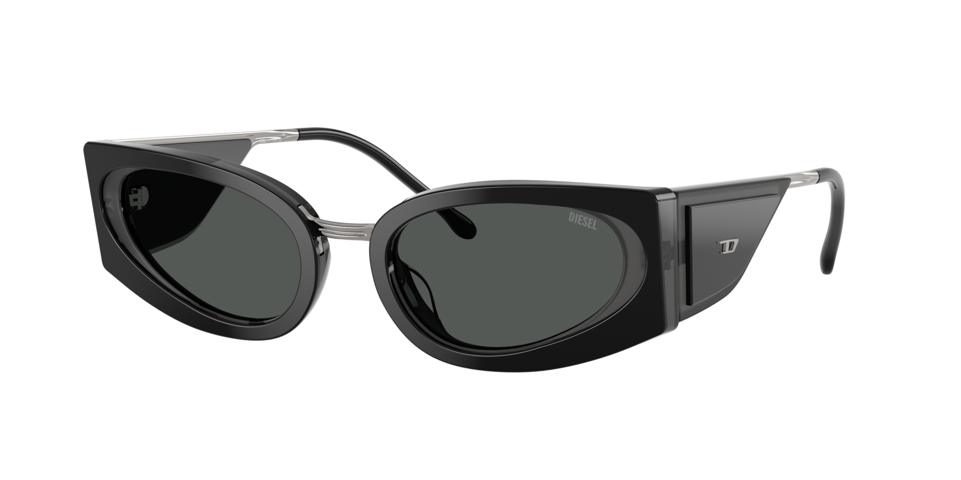 Diesel Unisex Sunglass DL2014U - Frame color: Black/Dark Grey, Lens color: Dark Grey