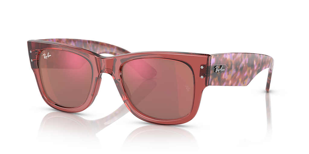 【極美品】Ray-Ban MEGA WAYFARER 偏光レンズ Ray-Ban Mega Wayfarer M (51 - 21) with Red lenses and Pink frame