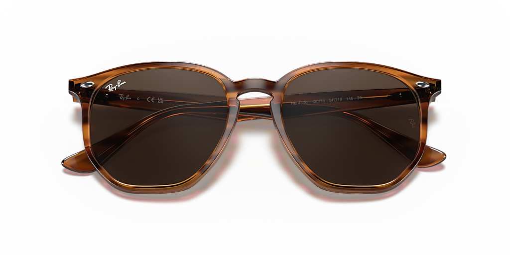 Ray-Ban RB4306 L (54 - 19) with Brown lenses and Red frame