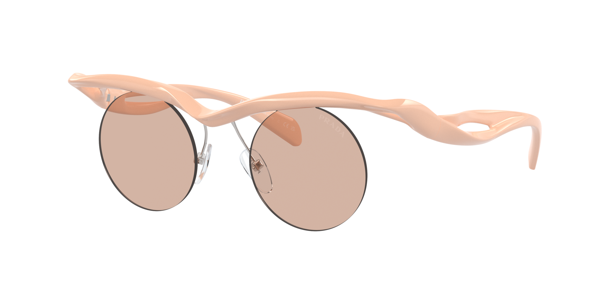 Prada Man Sunglass PR A18S -  Frame color: Peach, Lens color: Light Brown