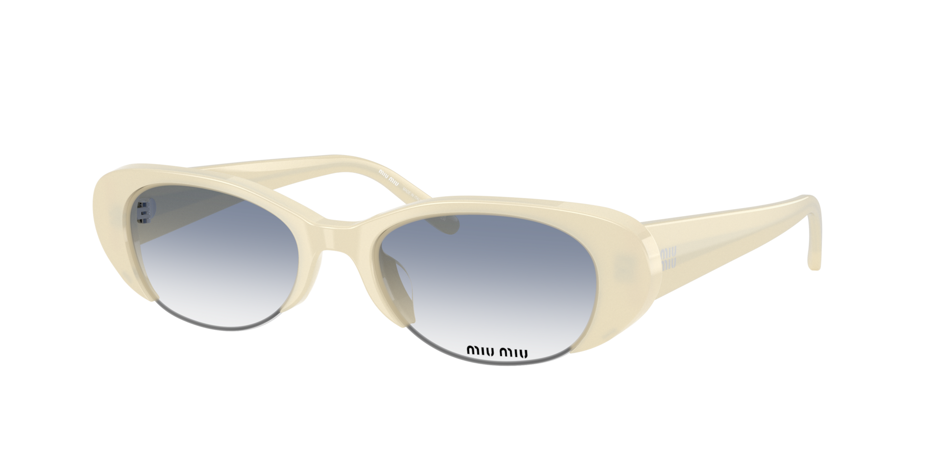 Miu Miu Woman Sunglass MU C05SU -  Frame color: Opal White, Lens color: Clear Gradient Light Blue